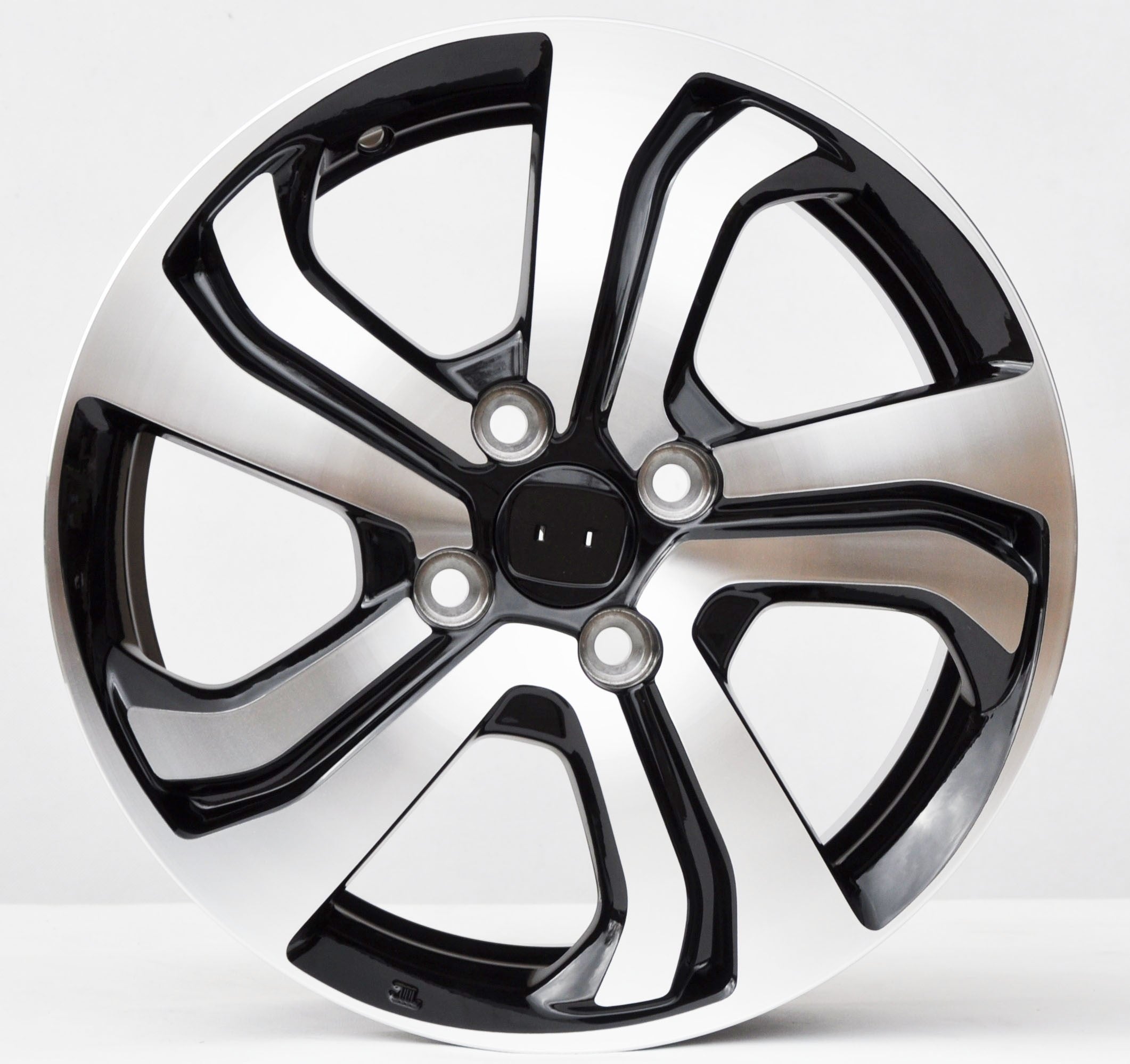 PDW 1236 Alufælge 15" 4x100 ET53 – Poleret/sort (sæt á 4)