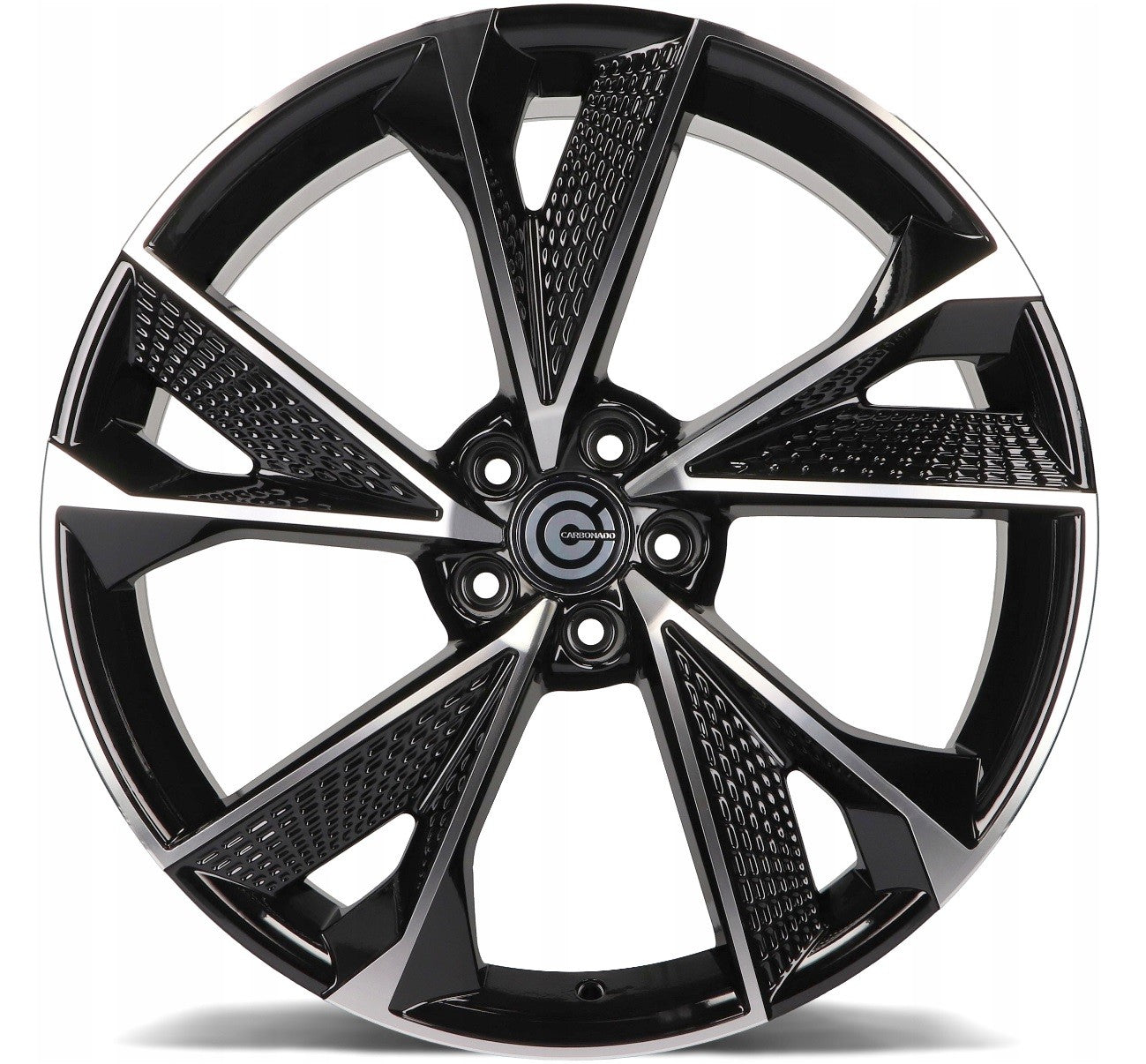 Carbonado 1566 Alufælge 18" 5x112 ET35 – Poleret/sort (sæt á 4)