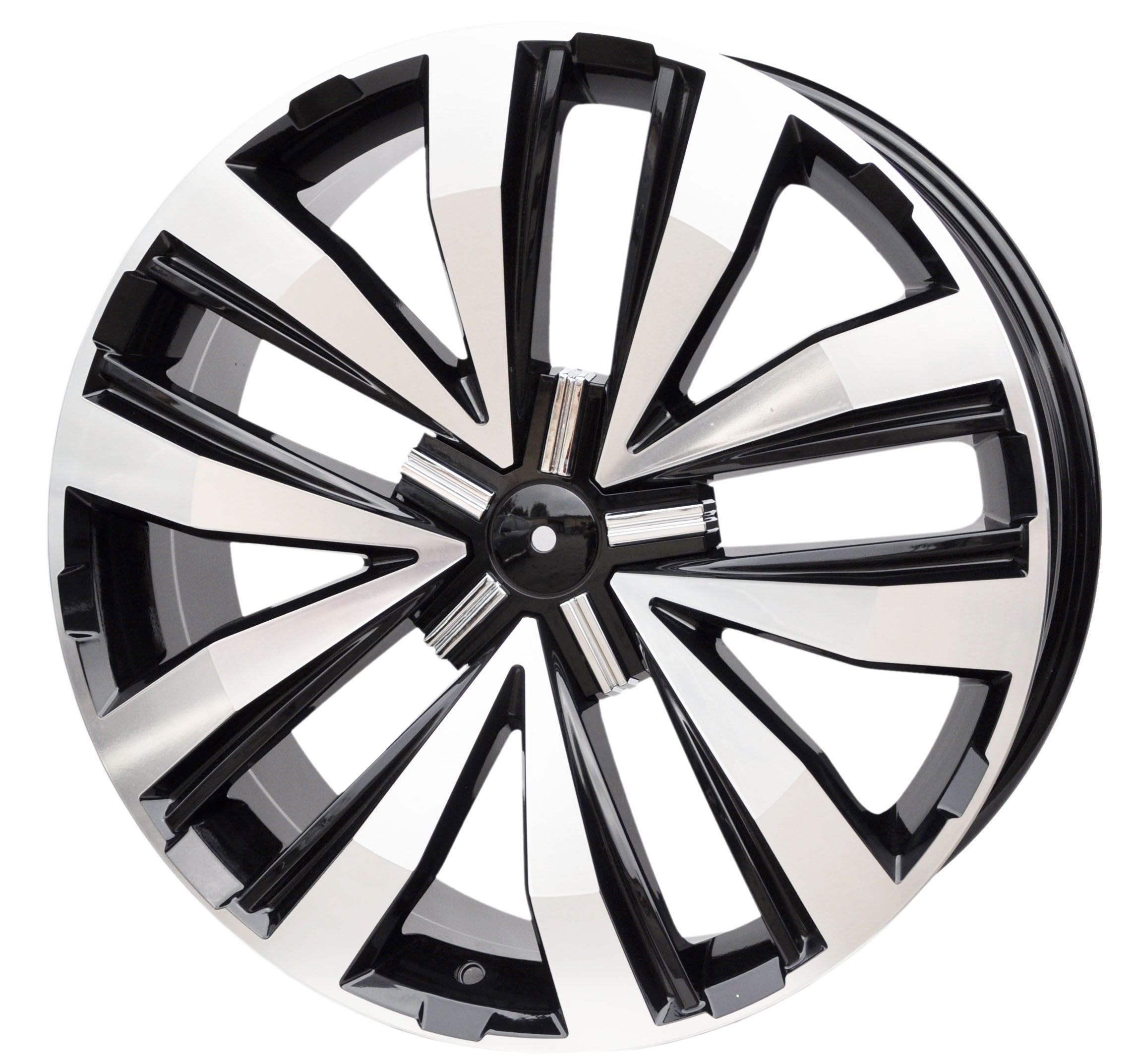 PDW 5377 Alufælge 17" 5x120 ET50 – Poleret/sort (sæt á 4)