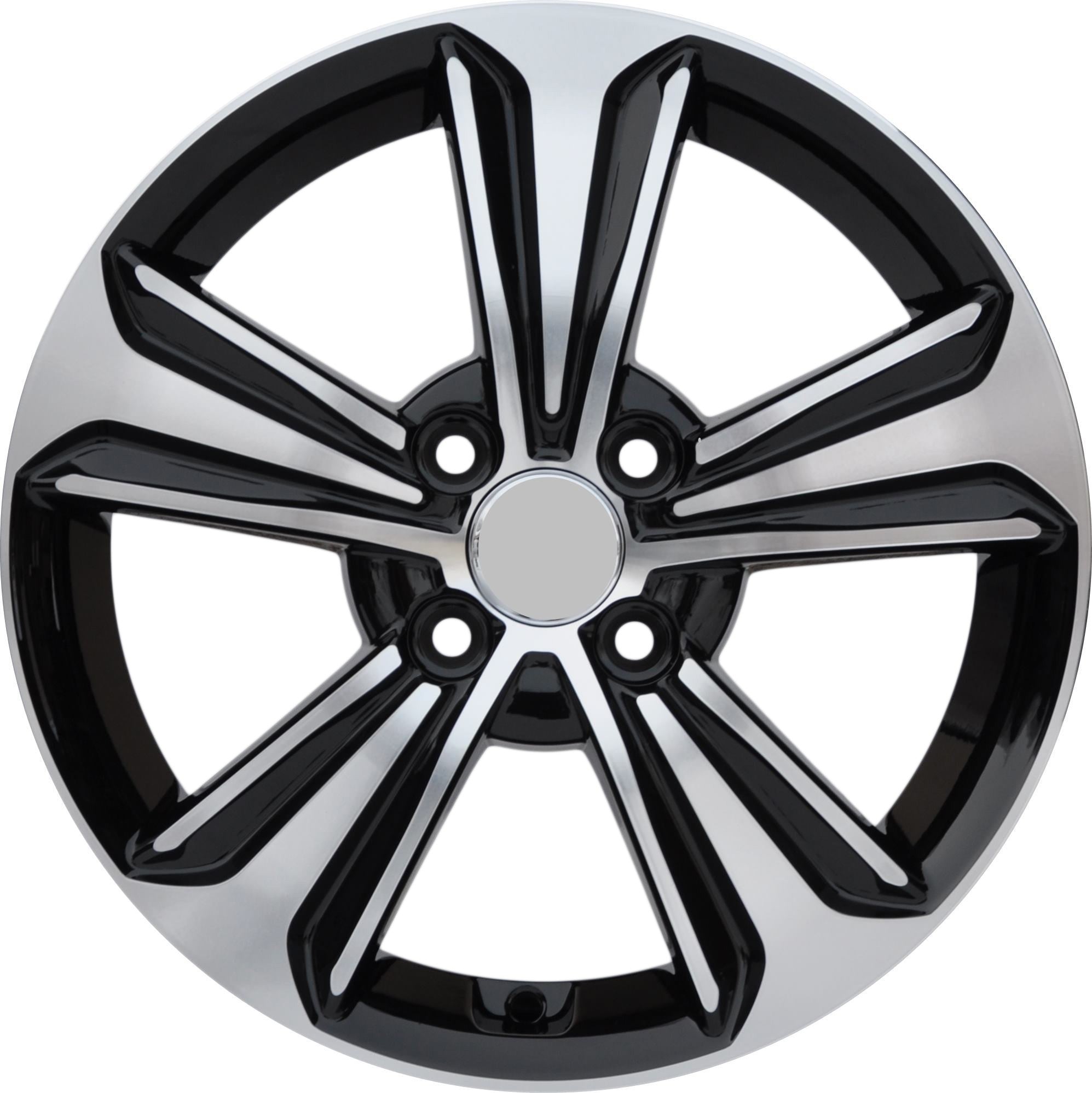 PDW 1627 Alufælge 16" 4x100 ET50 – Poleret/sort (sæt á 4)