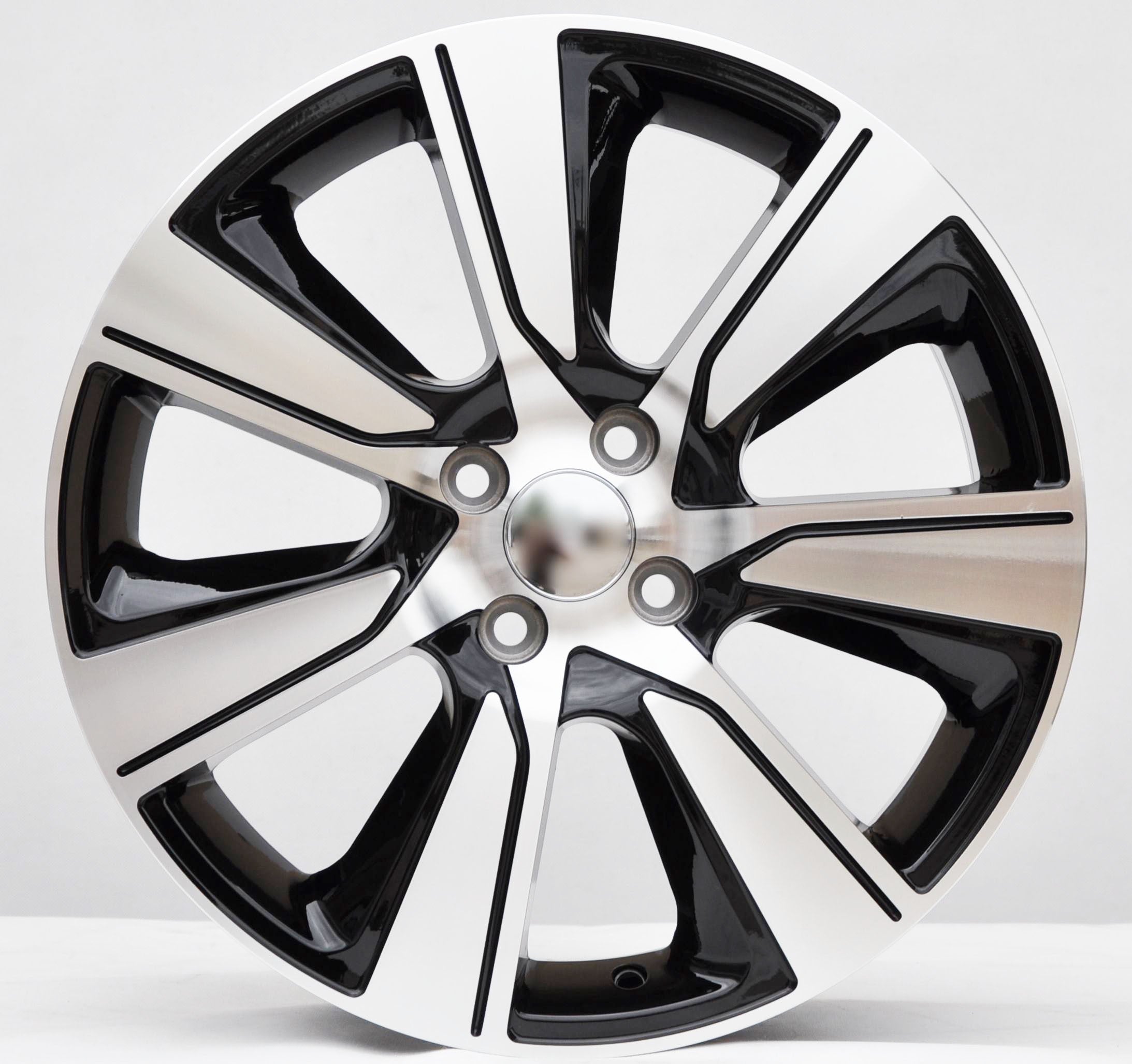 PDW 1671 Alufælge 17" 4x100 ET45 – Poleret/sort (sæt á 4)