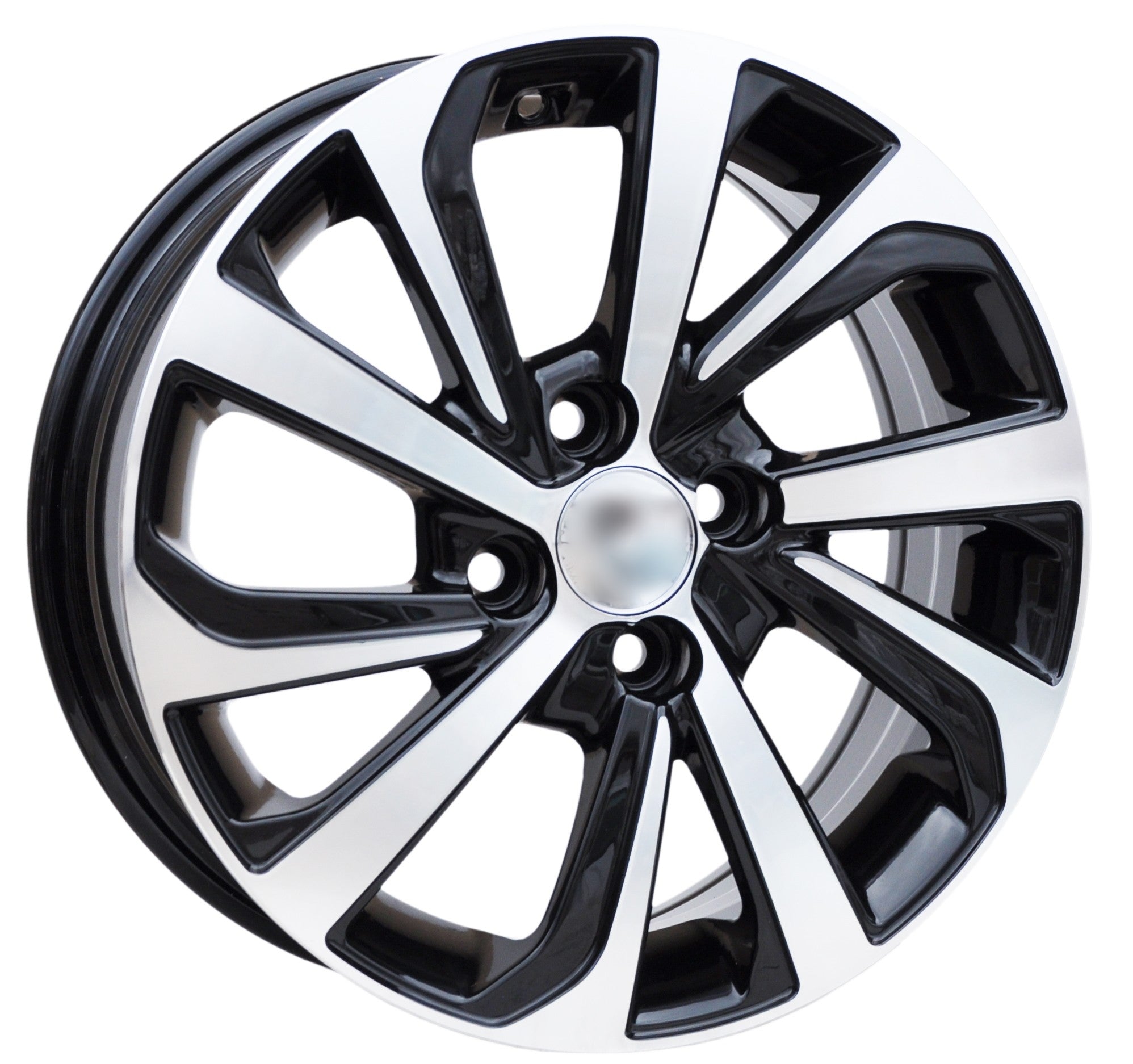PDW 423/5429 Alufælge 14" 4x100 ET40 – Poleret/sort (sæt á 4)