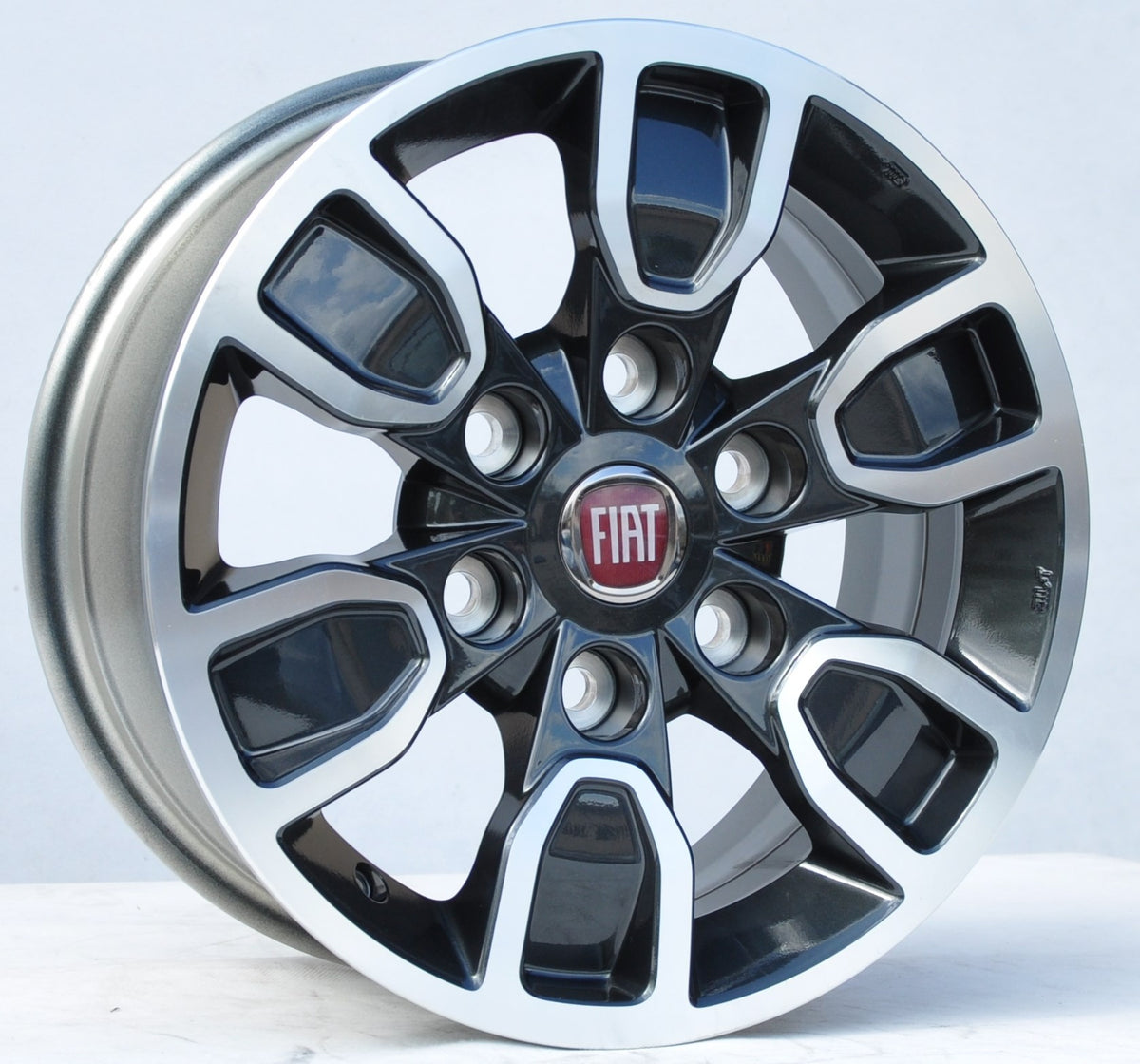 Fiat (originale OEM) 6000609422 Alufælge 16" 6x139.7 ET38 – Poleret/grafit (stk)
