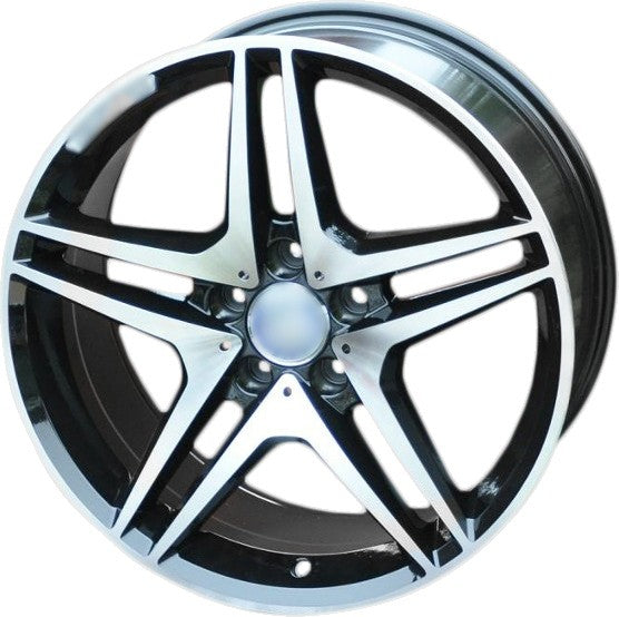 PDW 443 Alufælge 17" 5x112 ET40 – Poleret/sort (sæt á 4)