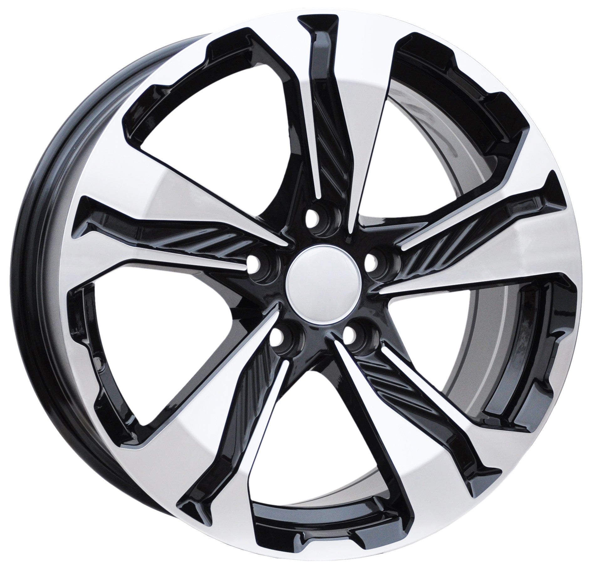 PDW 5520 Alufælge 17" 5x114.3 ET45 – Poleret/sort (sæt á 4)