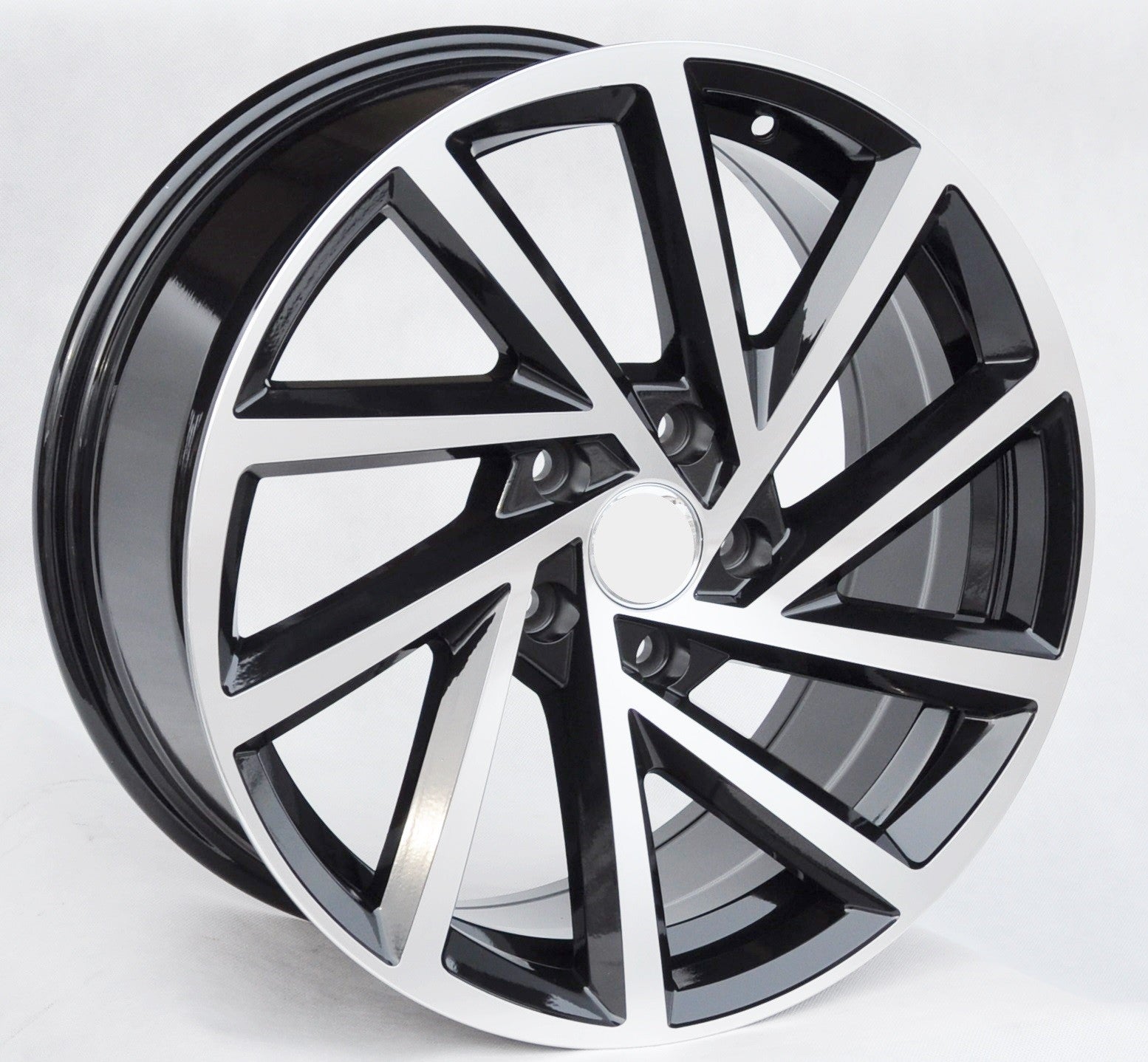 PDW 5329/5466 Alufælge 16" 5x112 ET45 – Poleret/sort (sæt á 4)
