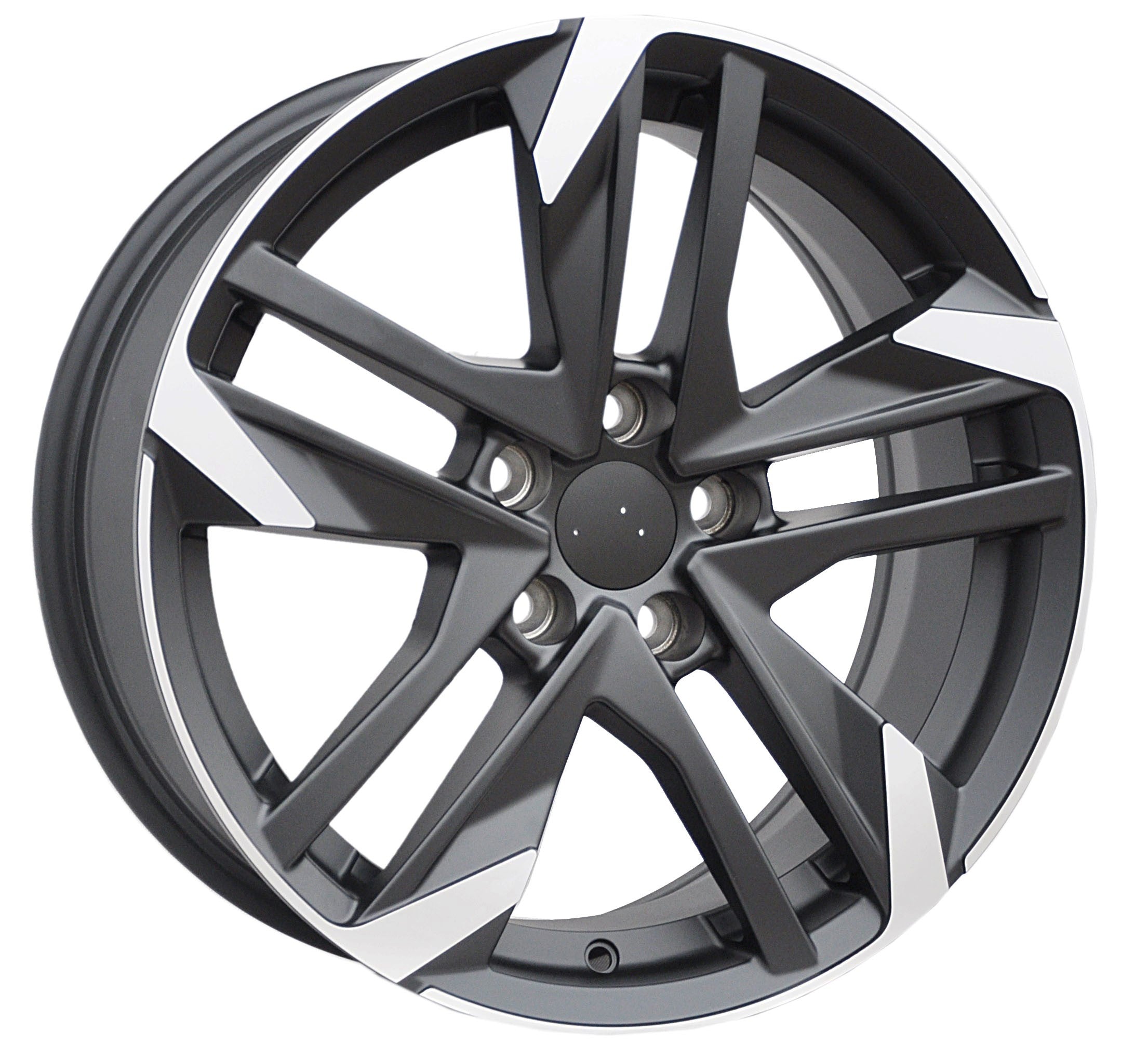 PDW 170/5788 Alufælge 16" 5x108 ET44 – Poleret/sort (sæt á 4)