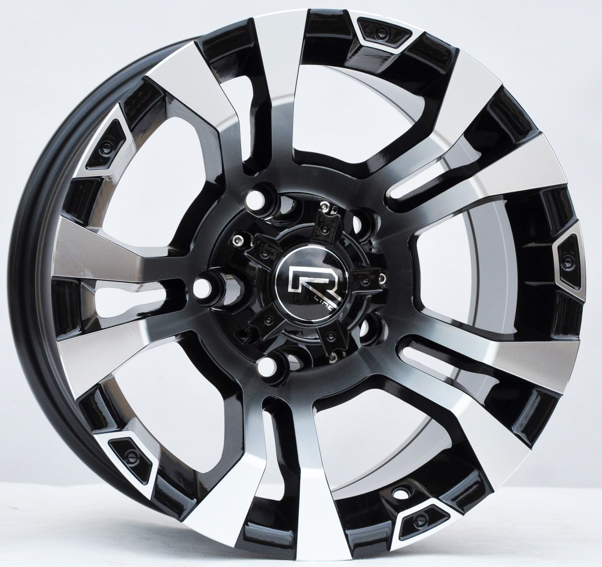 PDW 859 Alufælge 15" 5x139.7 ET-13 – Poleret/sort (sæt á 4)