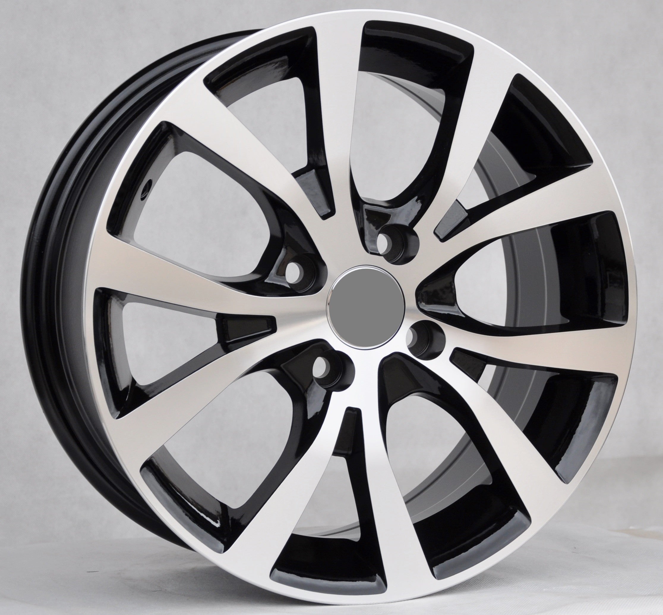 PDW 715 Alufælge 15" 4x100 ET40 – Poleret/sort (sæt á 4)