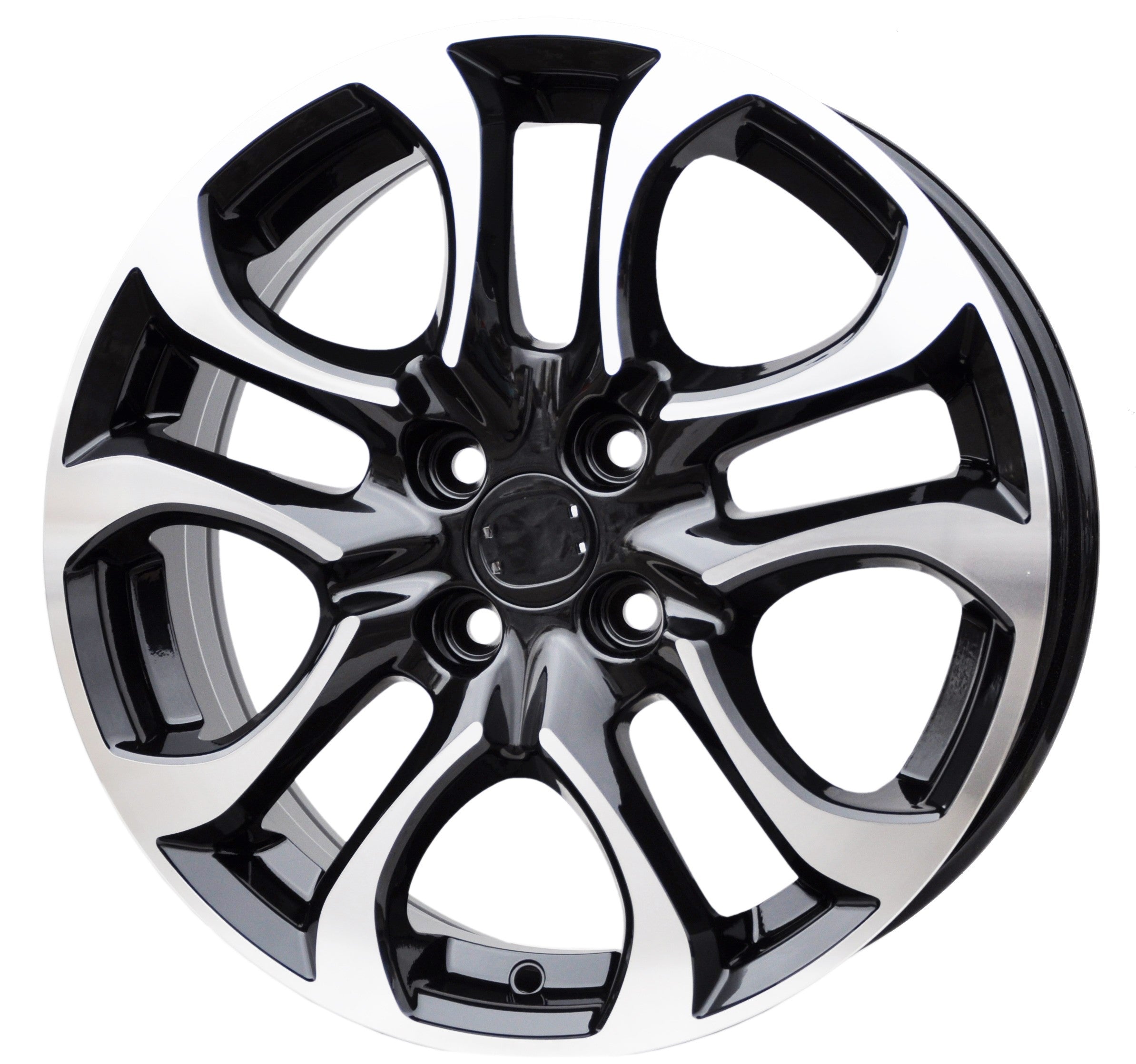 PDW 1650/5376 Alufælge 17" 4x100 ET45 – Poleret/sort (sæt á 4)