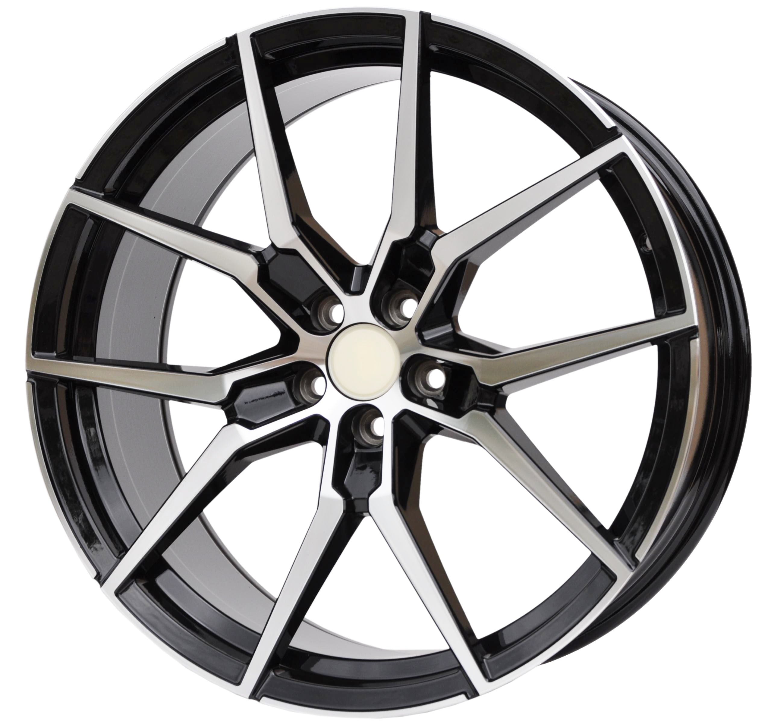 PDW 5628 Alufælge 21" 5x108 ET38.5 – Poleret/sort (sæt á 4)
