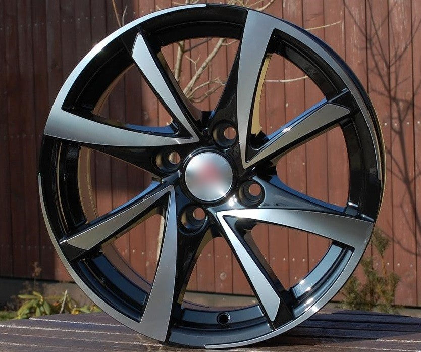 PDW 575 Alufælge 15" 4x108 ET25 – Poleret/sort (sæt á 4)