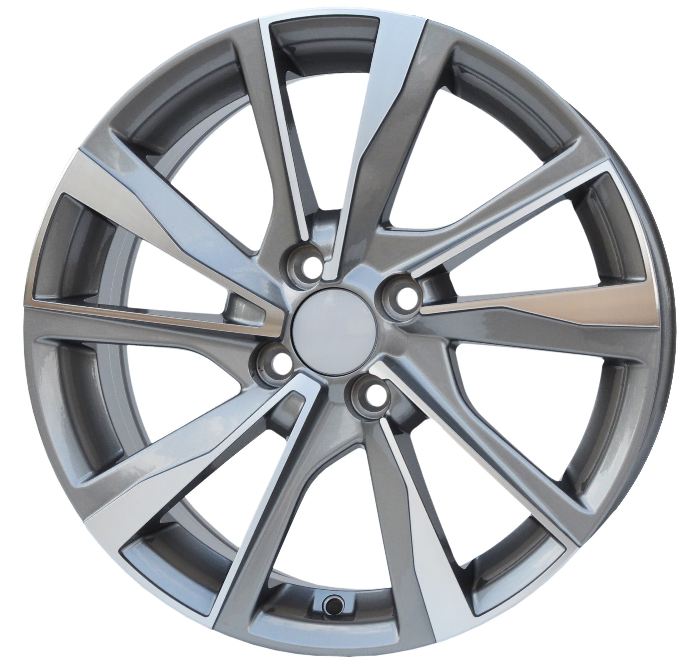PDW 5307 Alufælge 16" 4x100 ET45 – Poleret/grafit (sæt á 4)