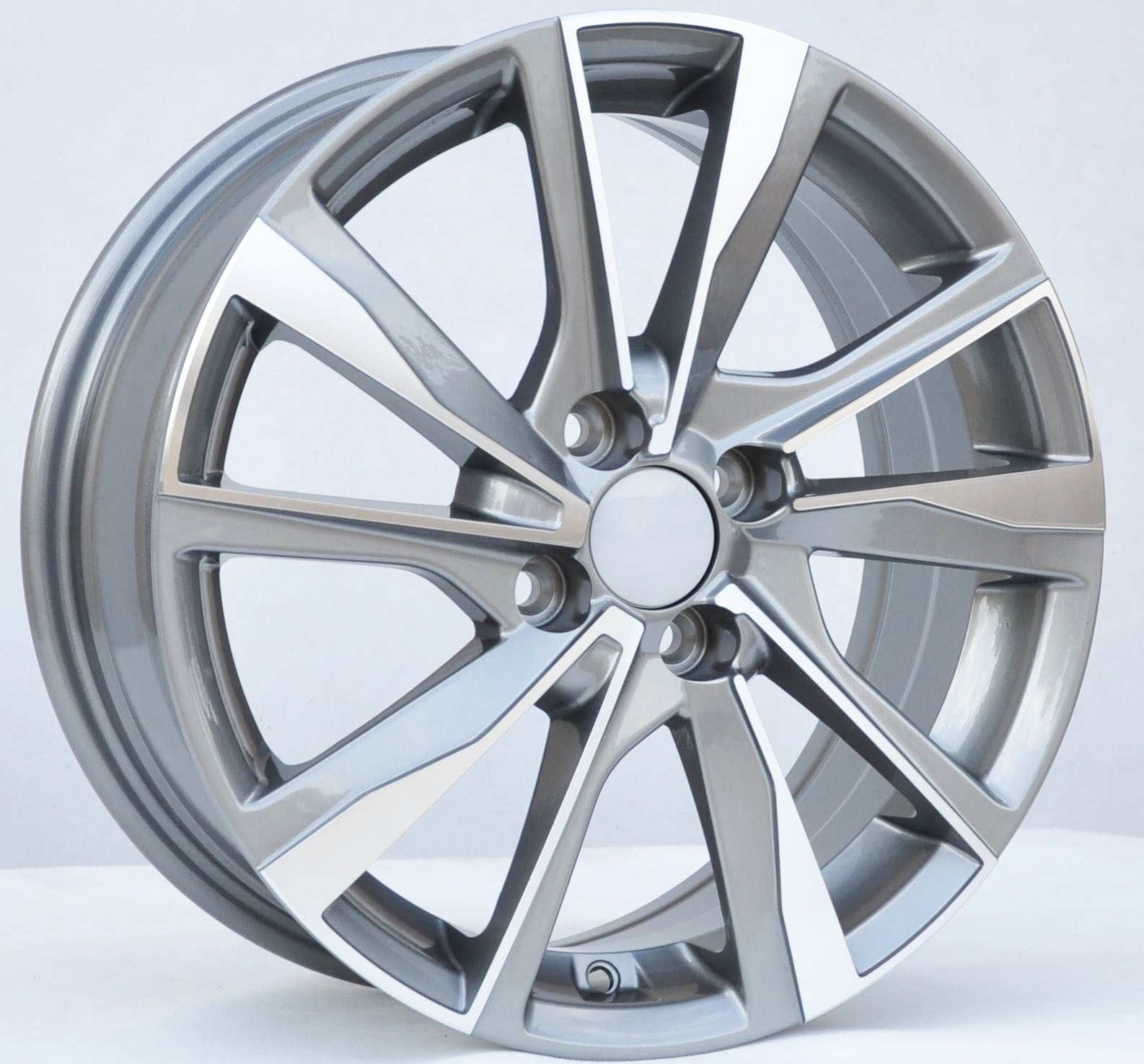 PDW 5307 Alufælge 16" 4x100 ET45 – Poleret/grafit (sæt á 4)