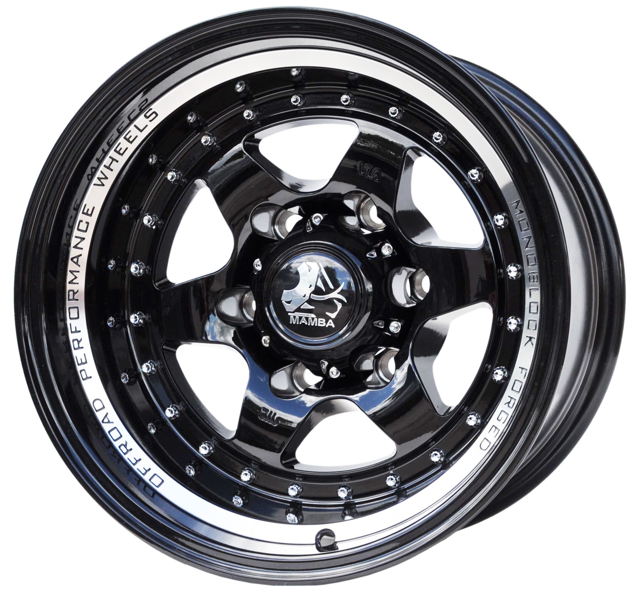 PDW 2156 Alufælge 15" 6x139.7 ET-44 – Sort (sæt á 4)
