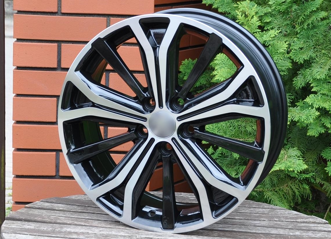 PDW 591 Alufælge 17" 5x108 ET46 – Poleret/sort (sæt á 4)