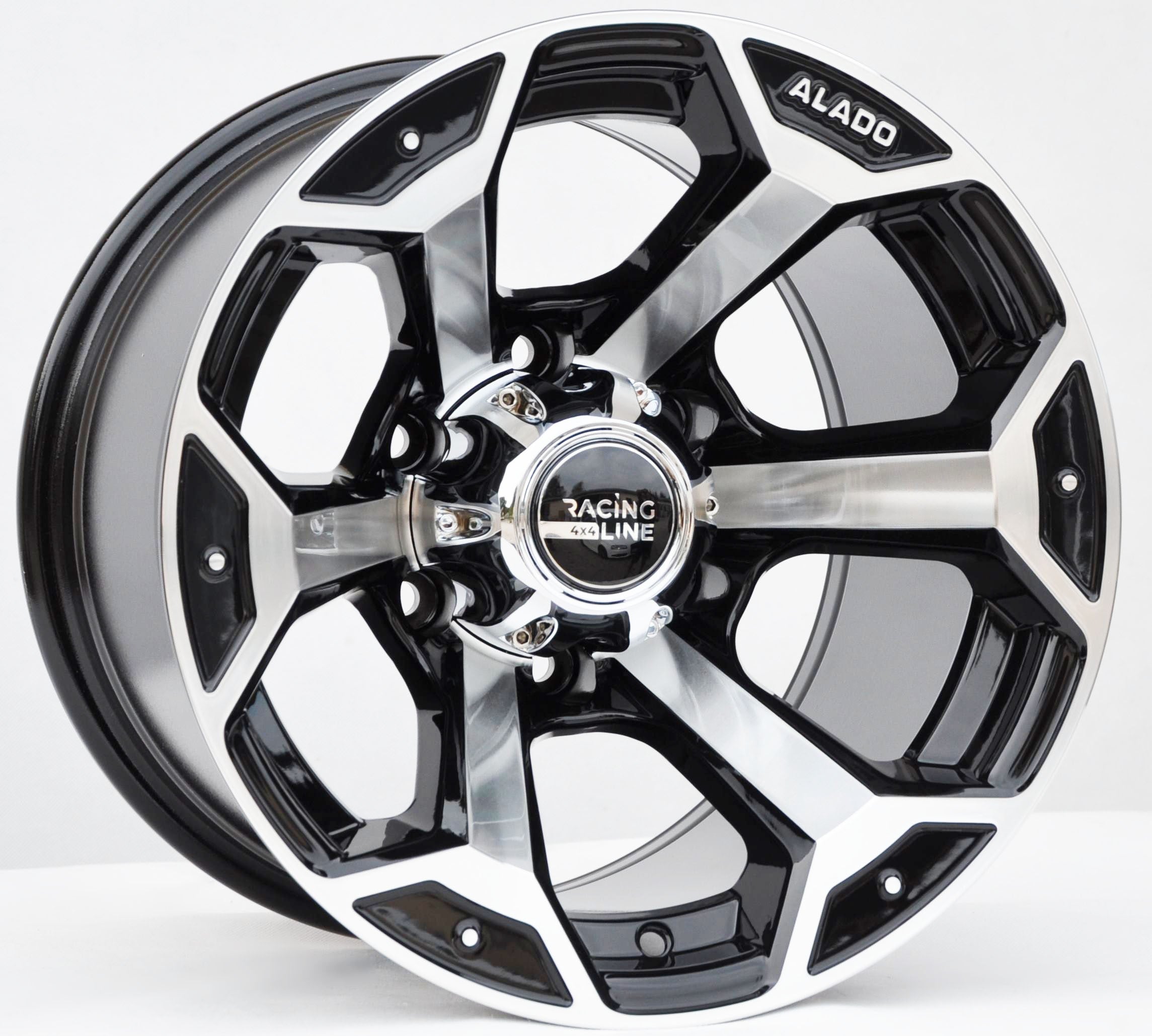 PDW 321 Alufælge 15" 6x139.7 ET-44 – Poleret/sort (sæt á 4)