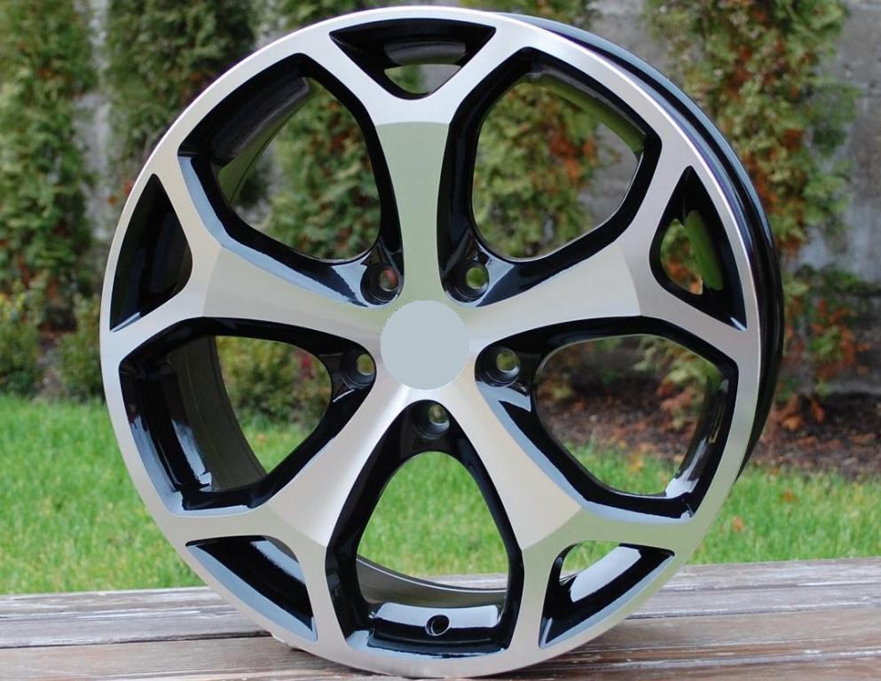 PDW 386 Alufælge 16" 5x108 ET50 – Poleret/sort (sæt á 4)