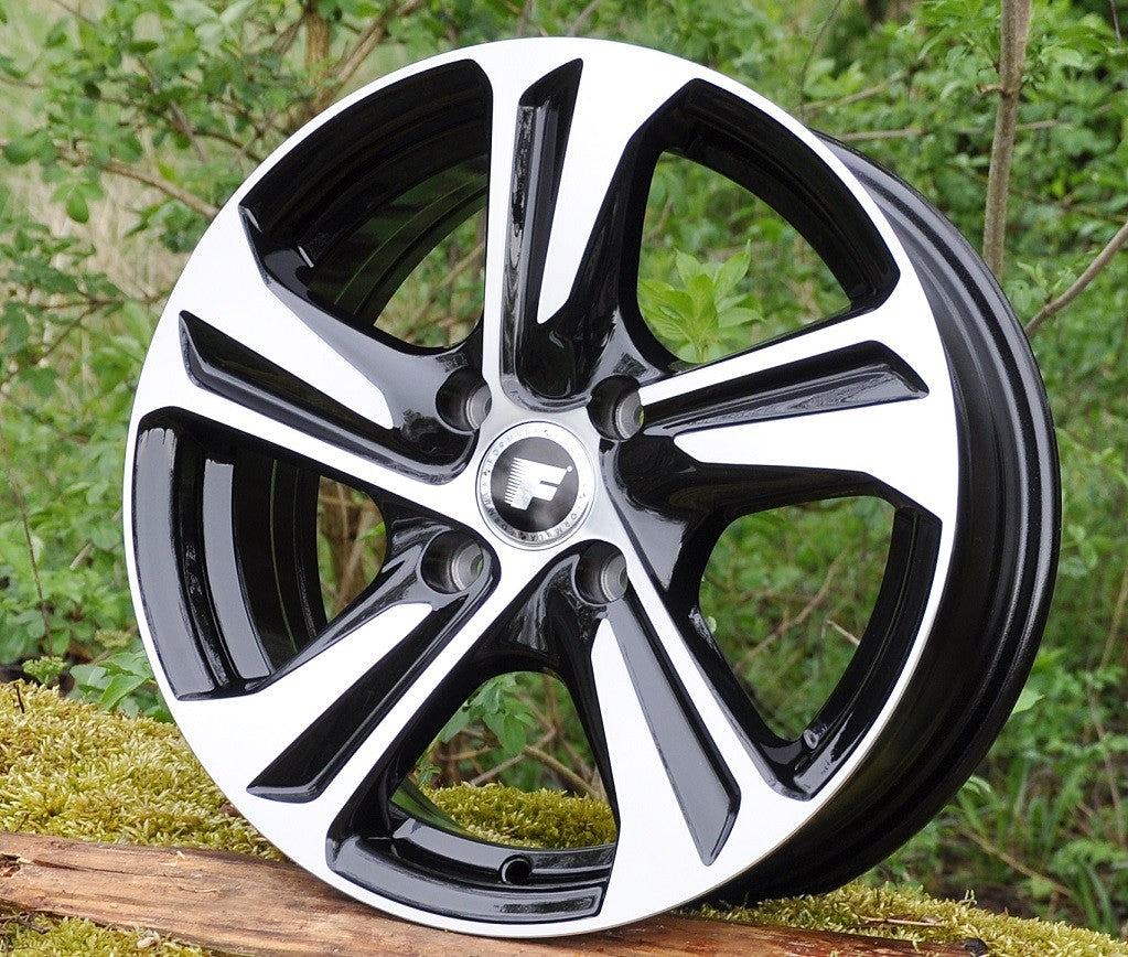 PDW 5832/1242 Alufælge 16" 4x100 ET40 – Poleret/sort (sæt á 4)