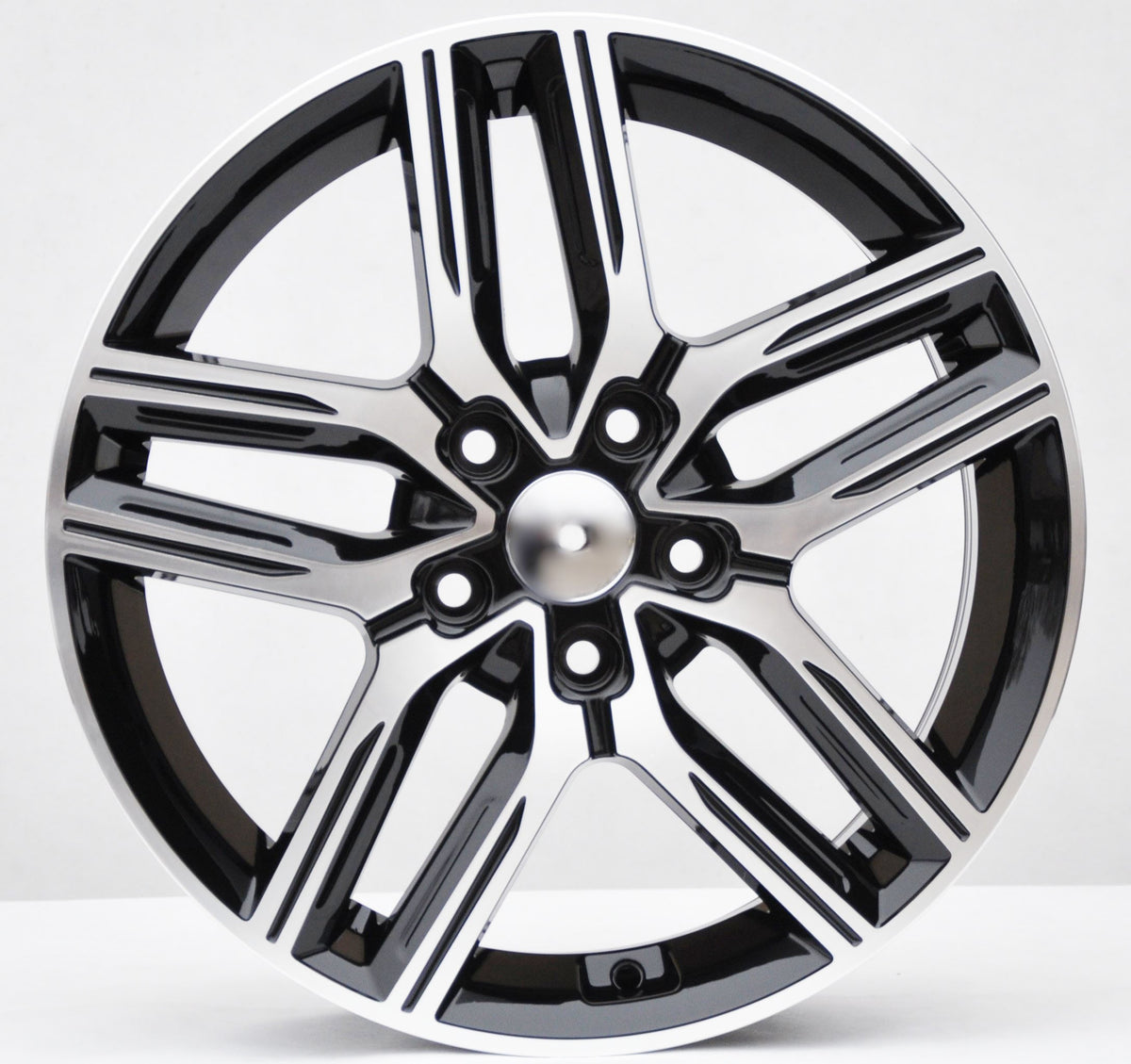PDW 1227 Alufælge 17" 6,5J 5x114.3 ET50 – Poleret/sort pulverlakeret (sæt á 4)