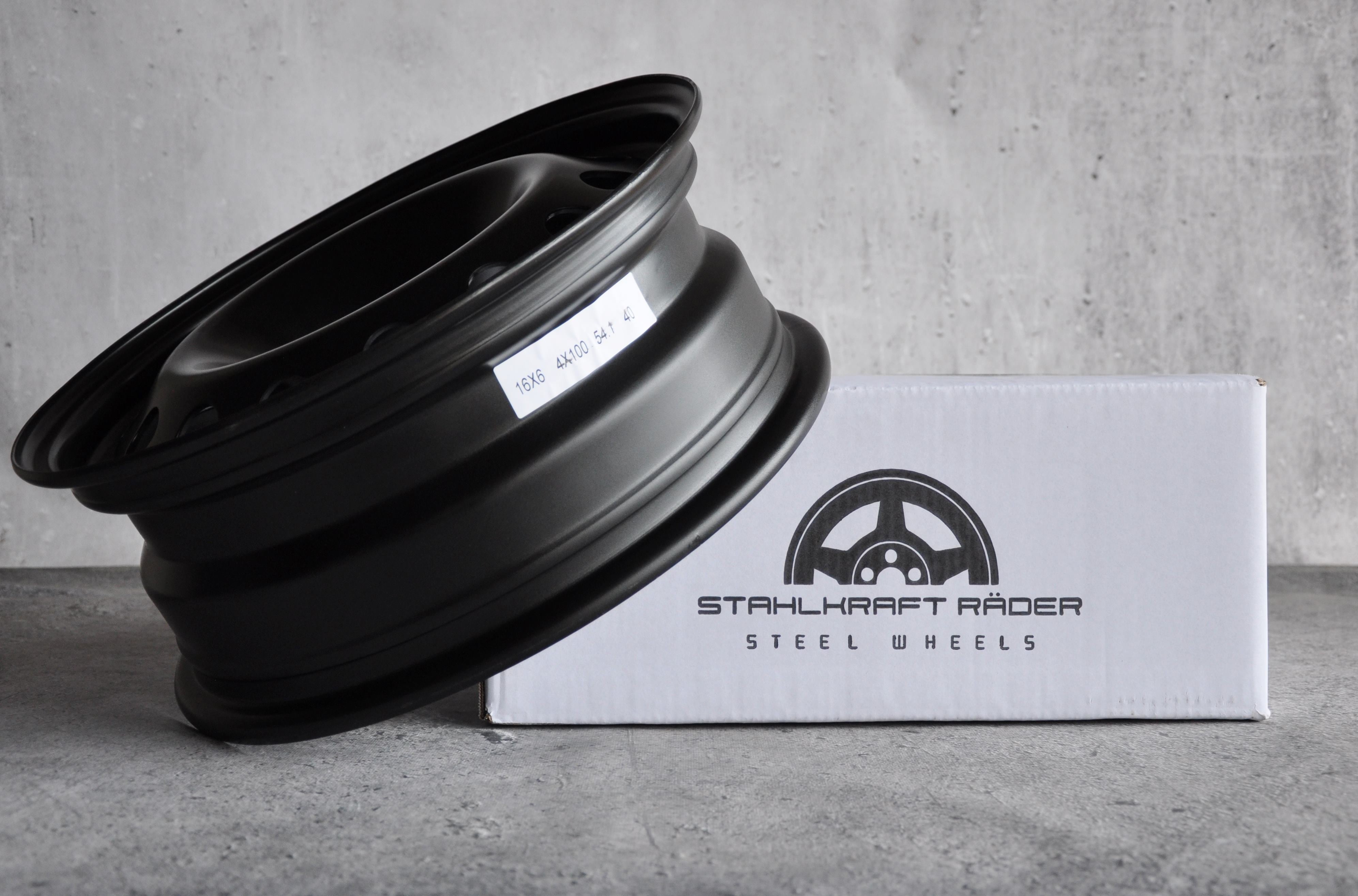 Stahlkraft Rader A16 Stålfælge 16" 4x100 ET40 – Sort (stk)