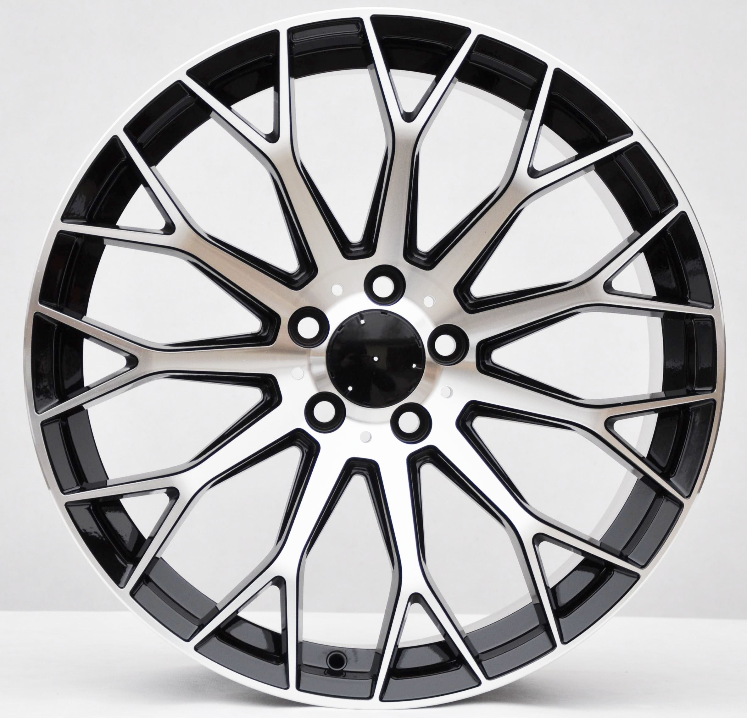 PDW YS1180/FBX151 Alufælge 19" 5x112 ET40 – Poleret/sort (sæt á 4)
