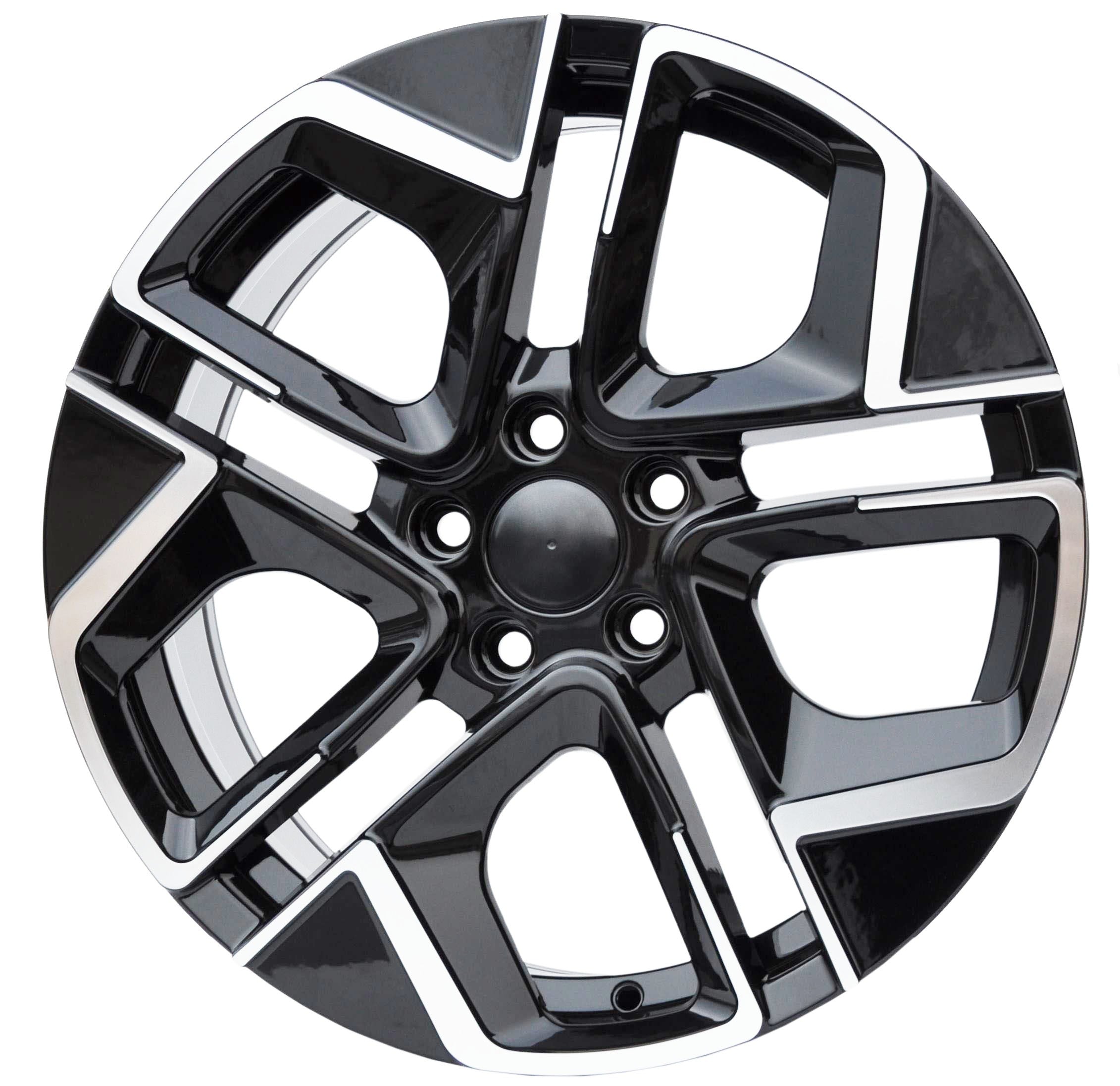 PDW Y1258 Alufælge 18" 5x112 ET51 – Poleret/sort (sæt á 4)