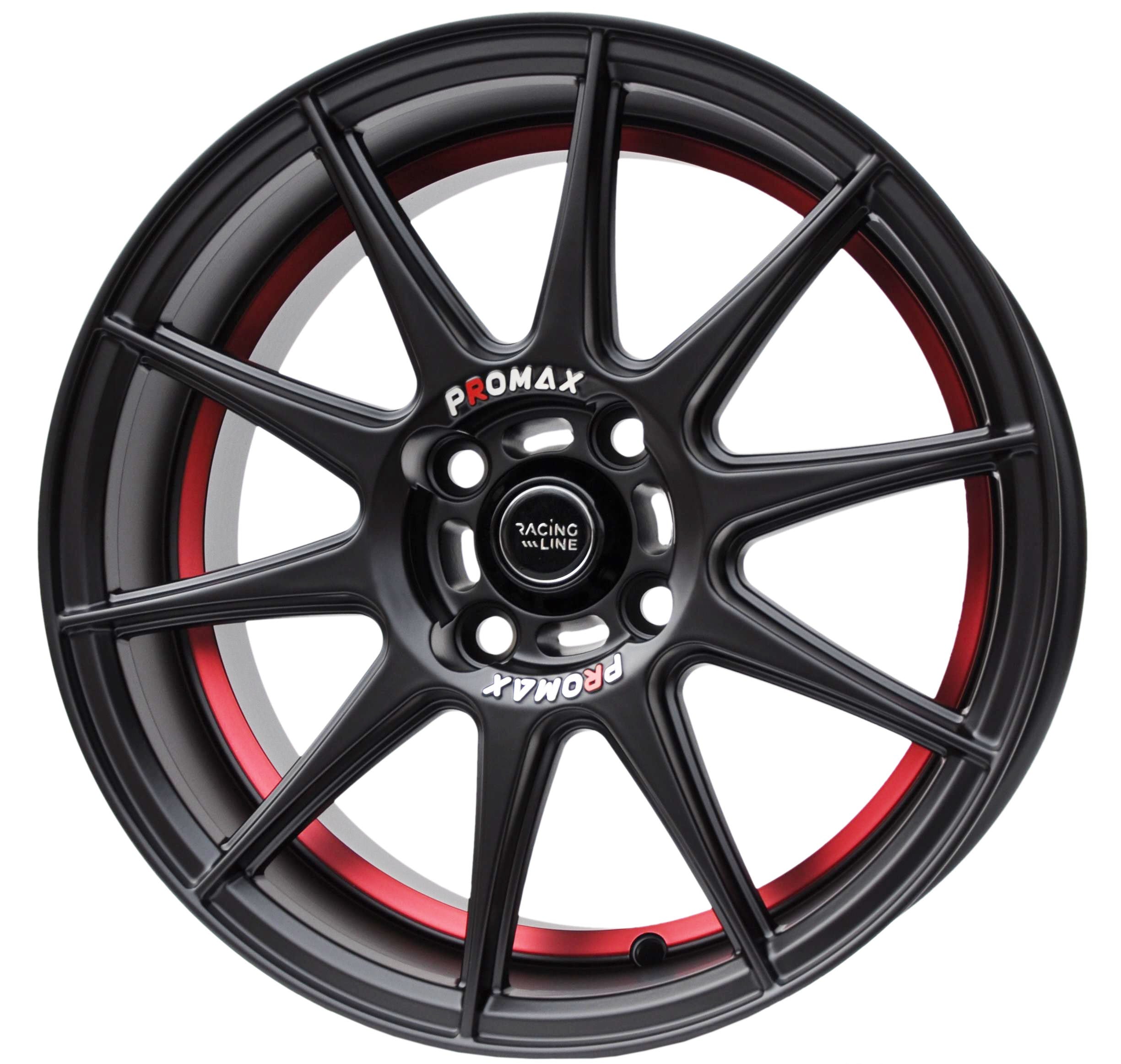 PDW 5705 Alufælge 15" 4x100 ET38 – Poleret/czerwony rant (sæt á 4)