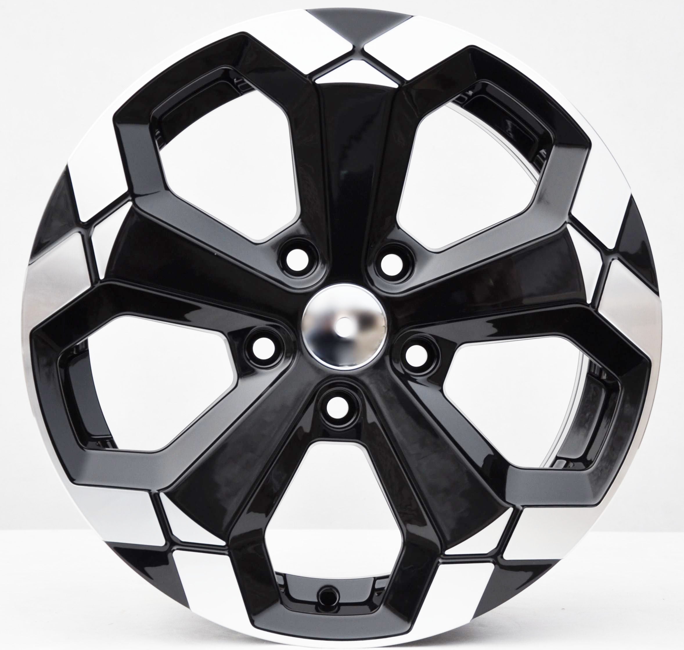 PDW 1274BP Alufælge 16" 5x114.3 ET45 – Poleret/sort (sæt á 4)