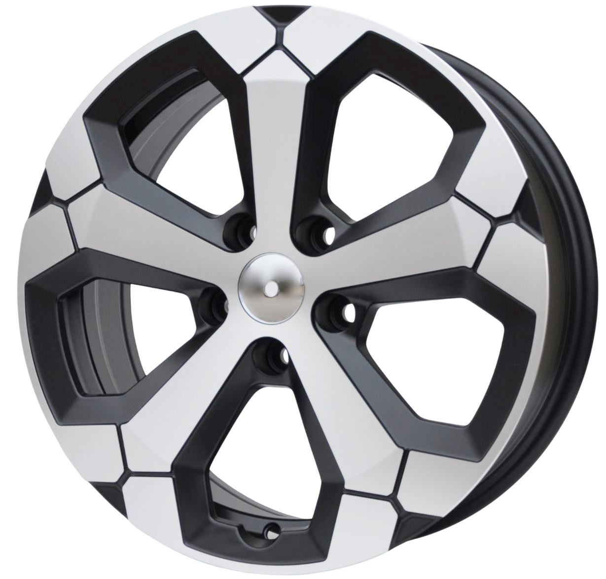 PDW 1274MBHM Alufælge 17" 5x114.3 ET45 – Poleret/sort (sæt á 4)