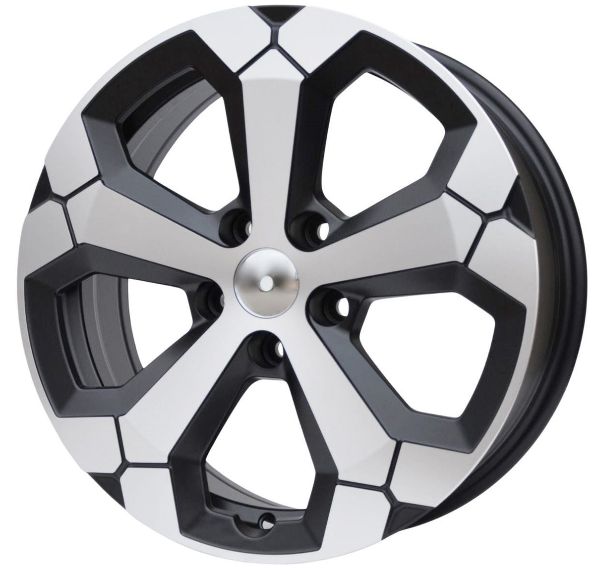 PDW 1274MBHM Alufælge 17" 6,5J 5x114.3 ET32 – Poleret/sort (sæt á 4)