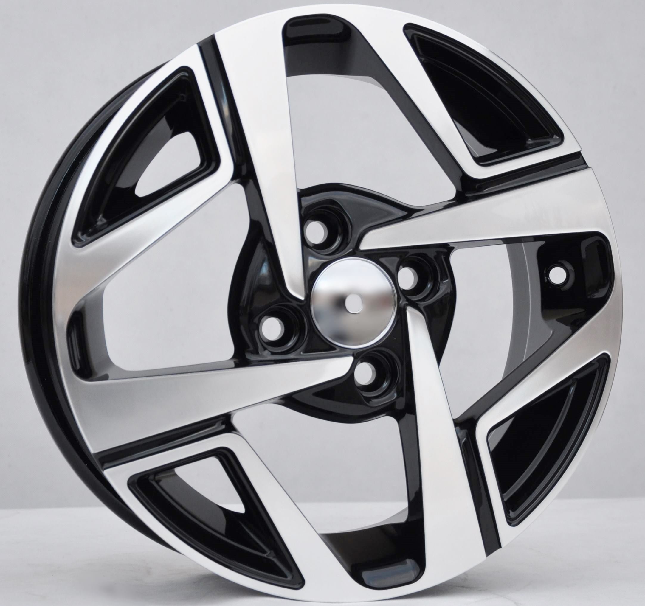 PDW 1245 Alufælge 14" 4x100 ET41 – Poleret/sort (sæt á 4)