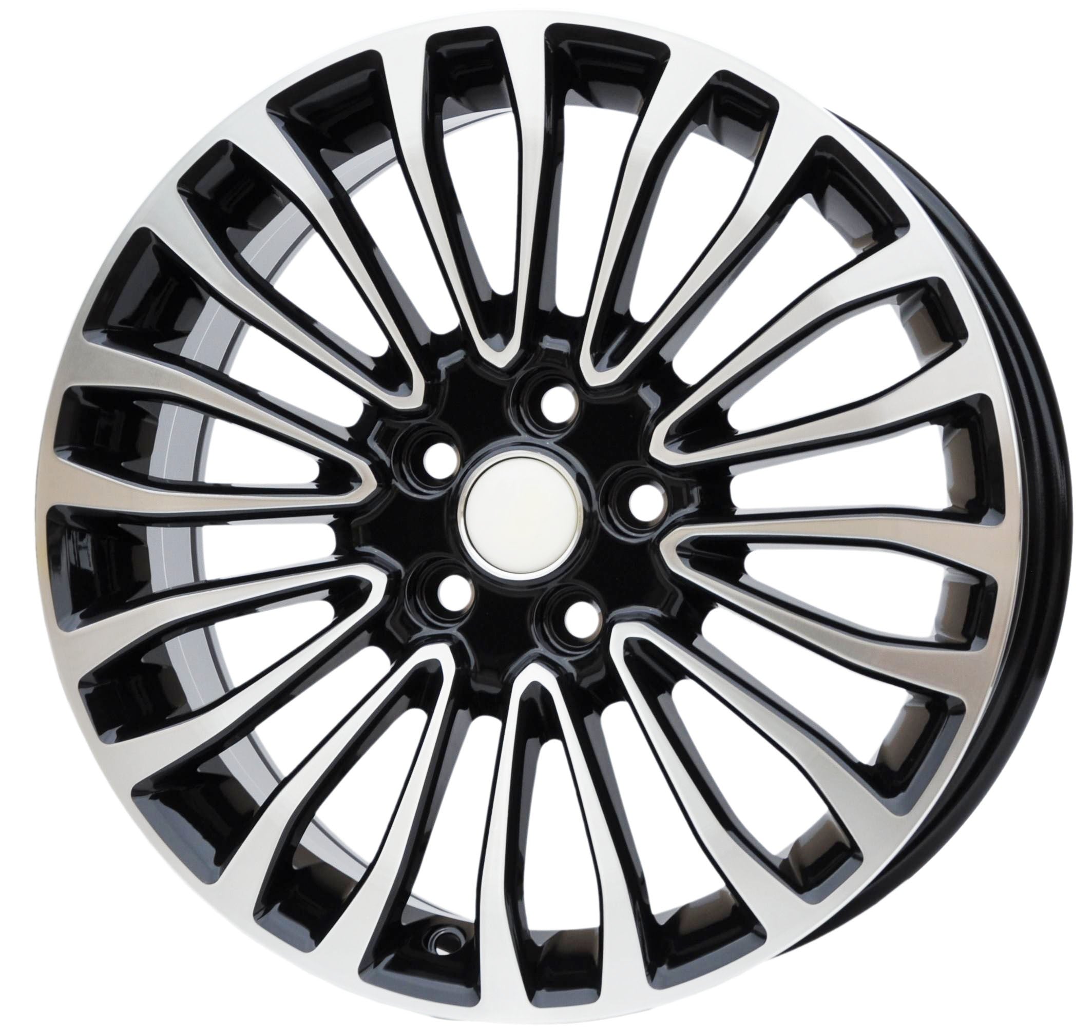 PDW 1158 Alufælge 17" 5x108 ET50 – Poleret/sort (sæt á 4)