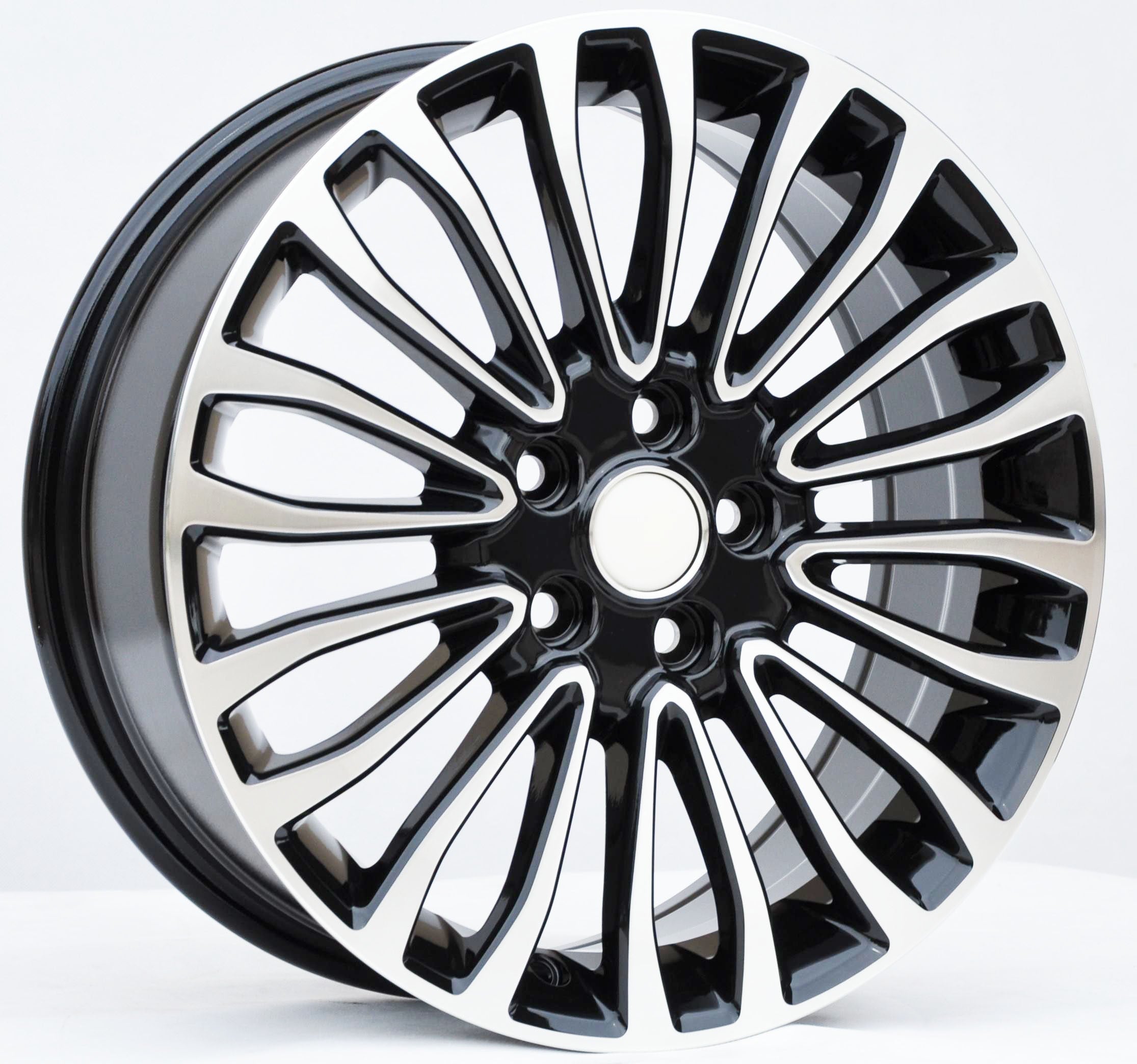 PDW 1158 Alufælge 17" 5x108 ET50 – Poleret/sort (sæt á 4)