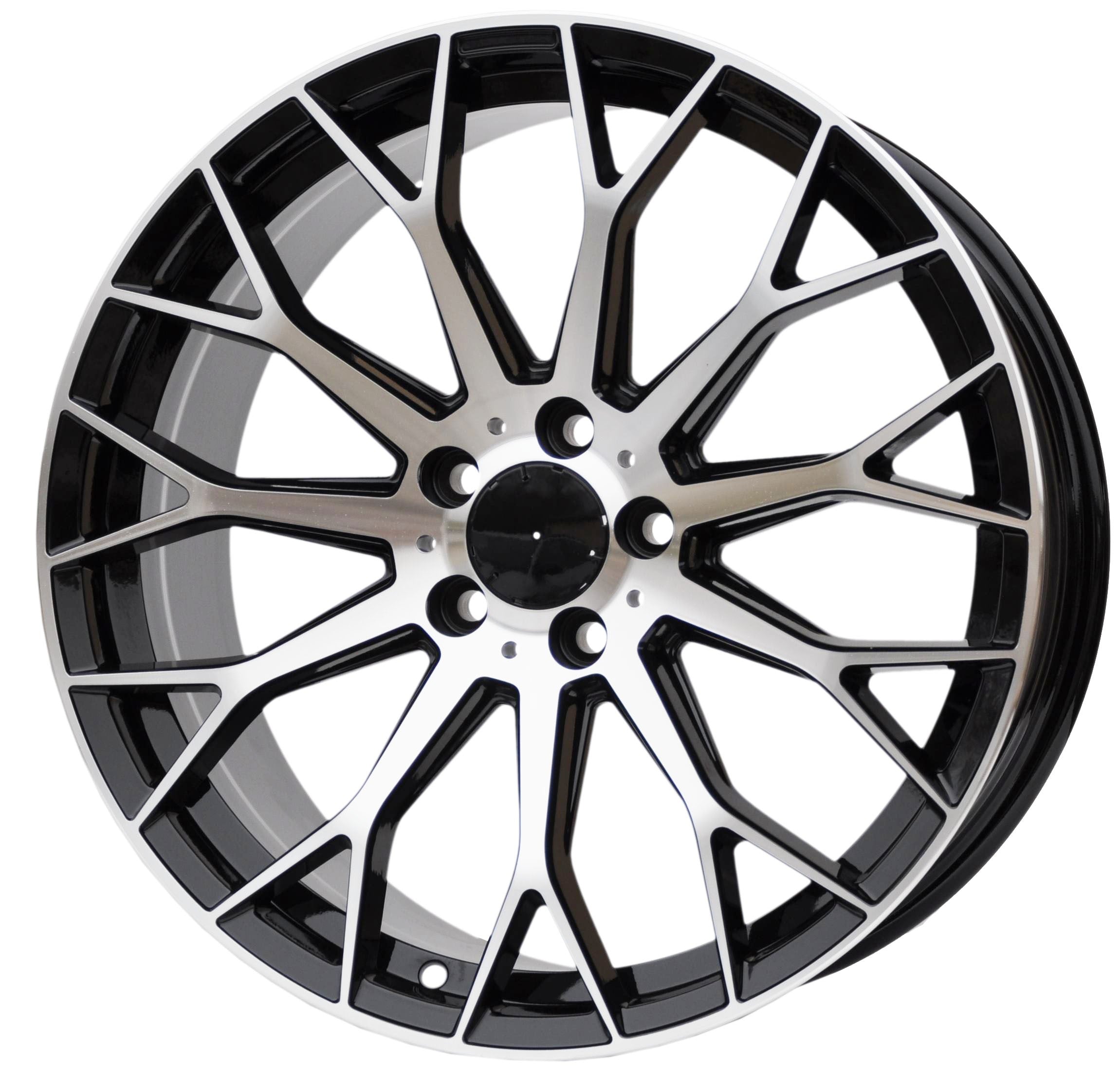 PDW YS1180/FBX151 Alufælge 18" 5x112 ET35 – Poleret/sort (sæt á 4)