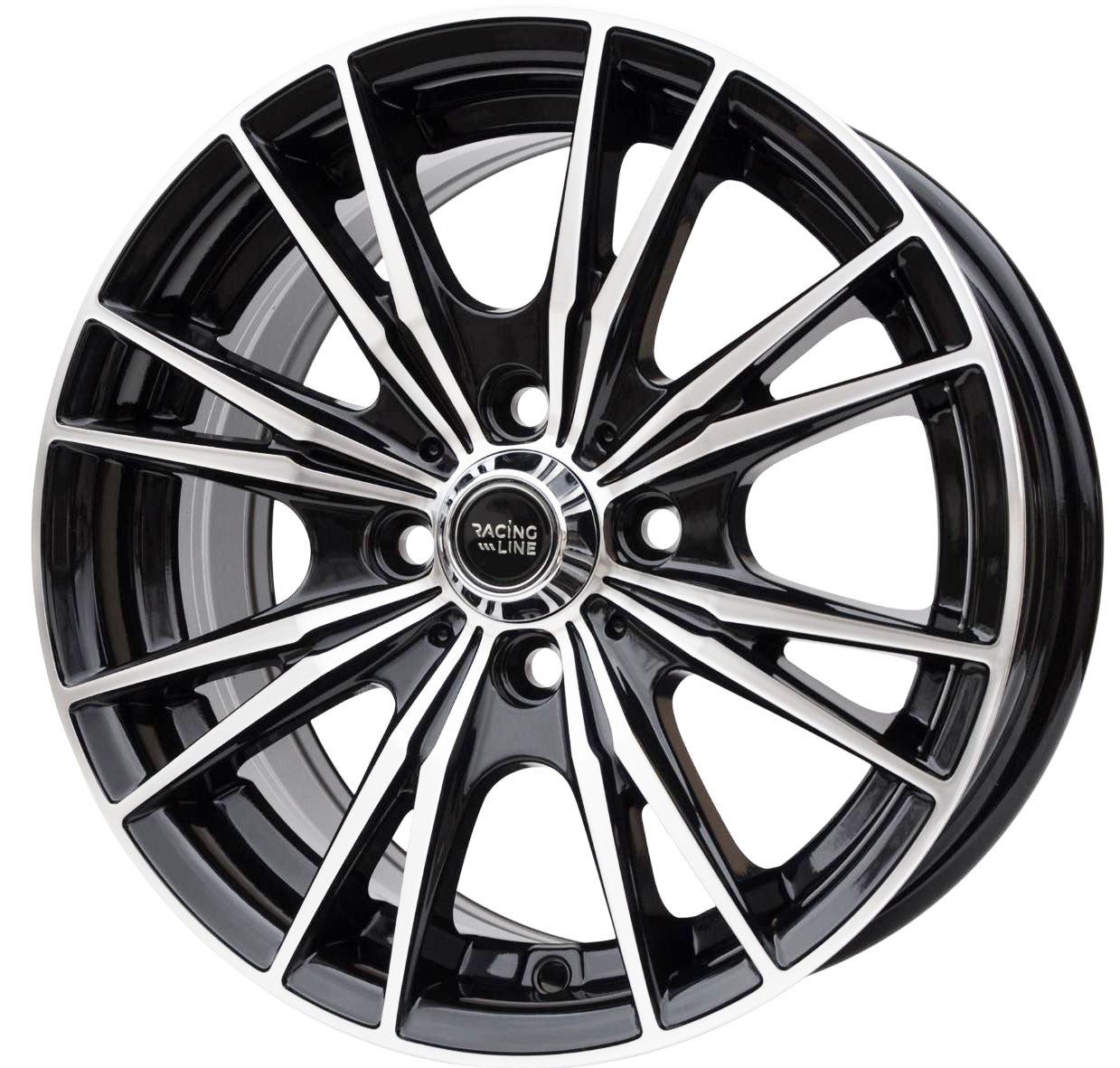PDW 5199 Alufælge 14" 4x100 ET38 – Poleret/sort (sæt á 4)