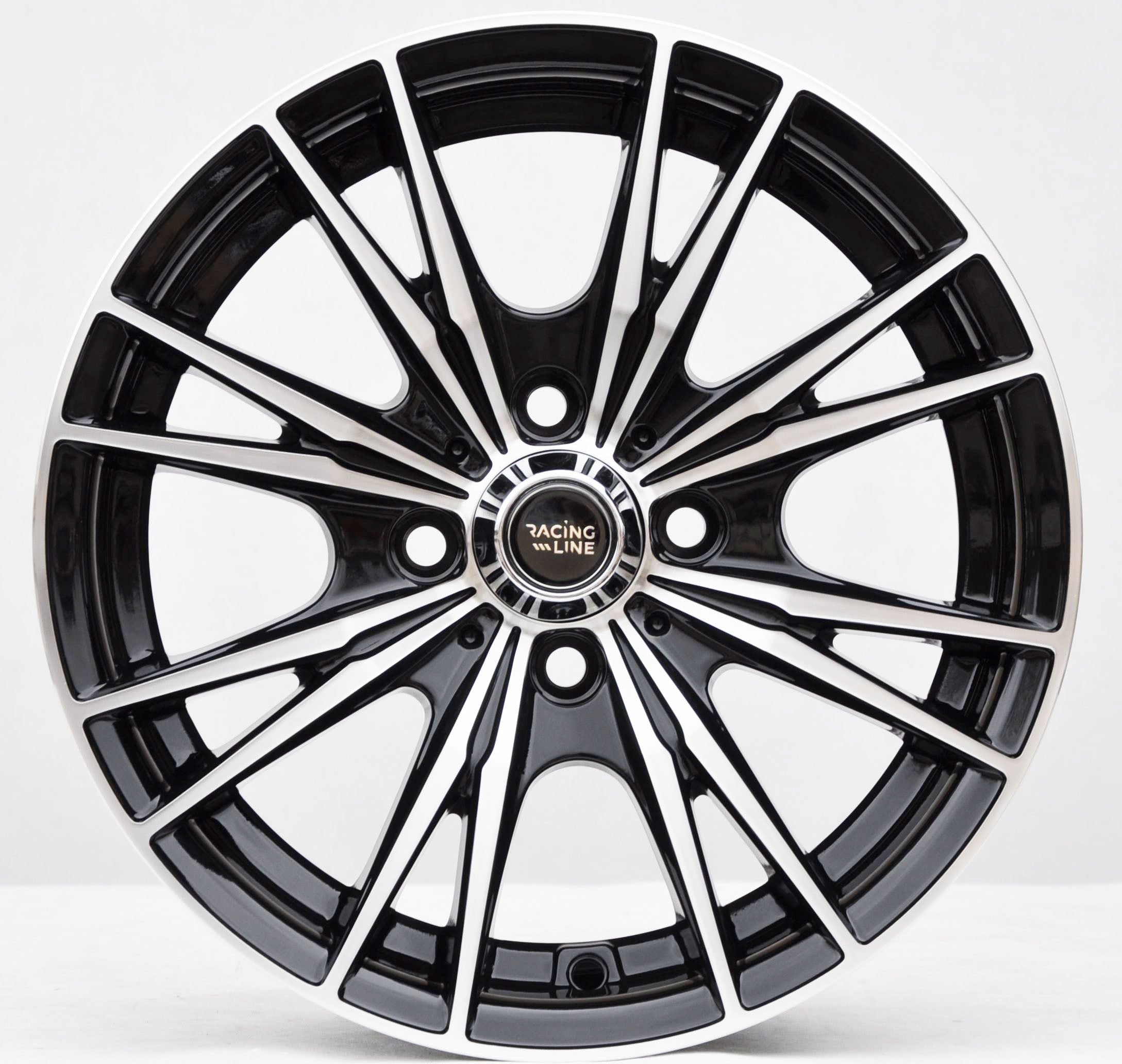 PDW 5199 Alufælge 14" 4x100 ET38 – Poleret/sort (sæt á 4)