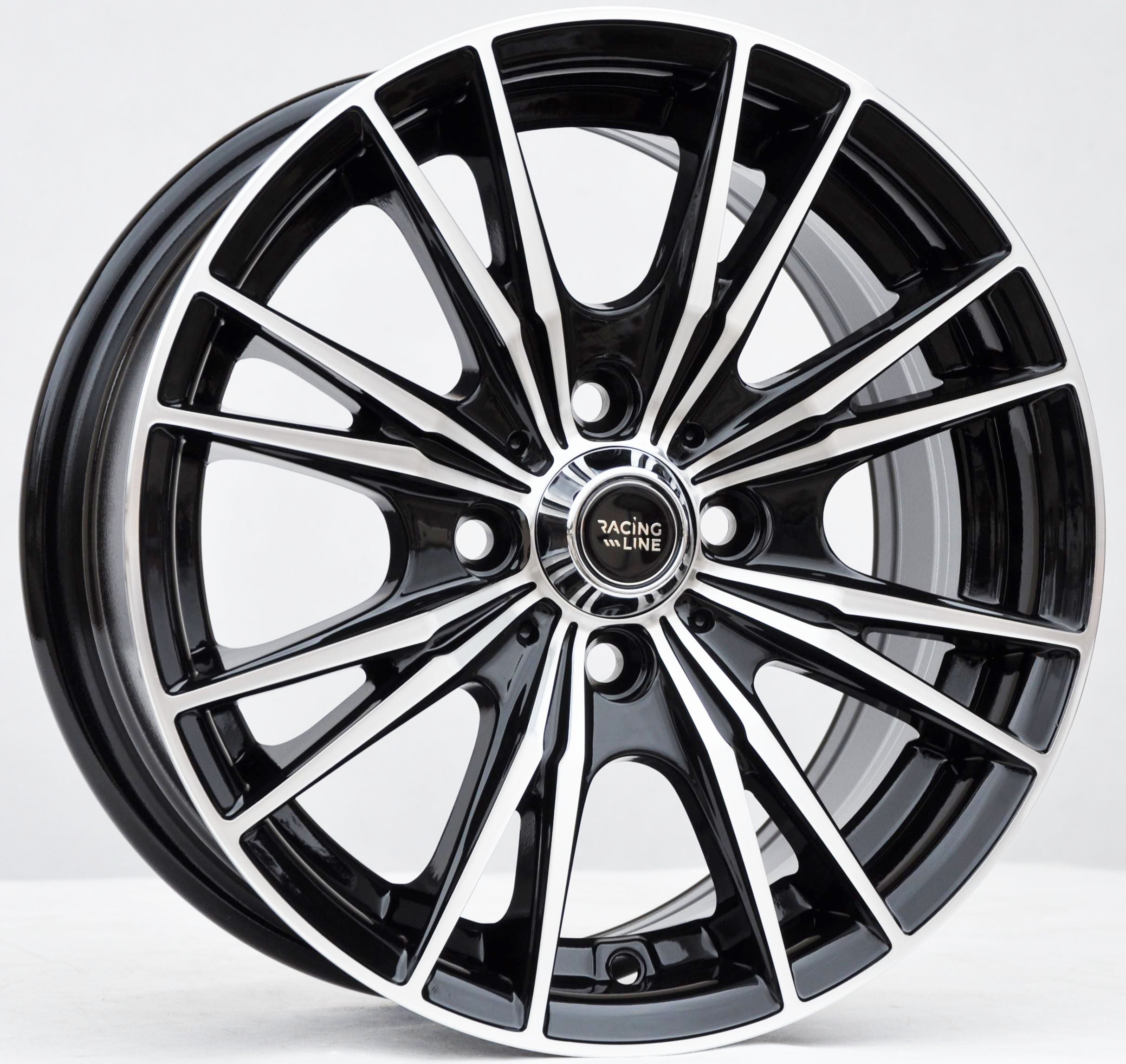 PDW 5199 Alufælge 14" 4x100 ET38 – Poleret/sort (sæt á 4)