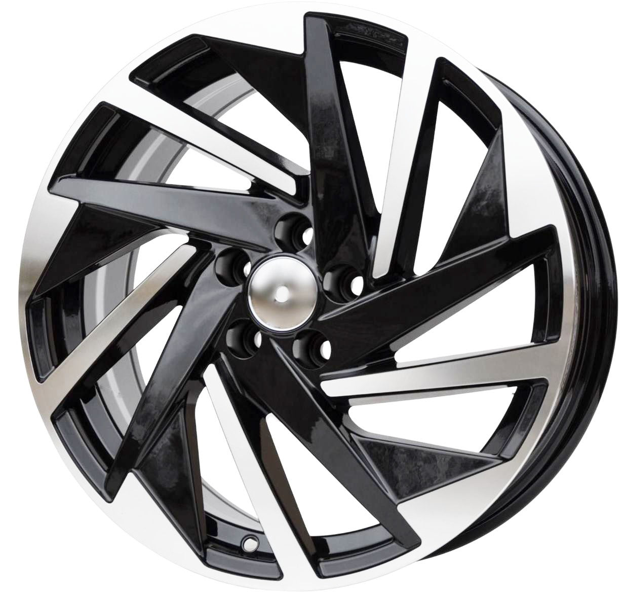 PDW FBX170 Alufælge 17" 5x100 ET40 – Poleret/sort (sæt á 4)