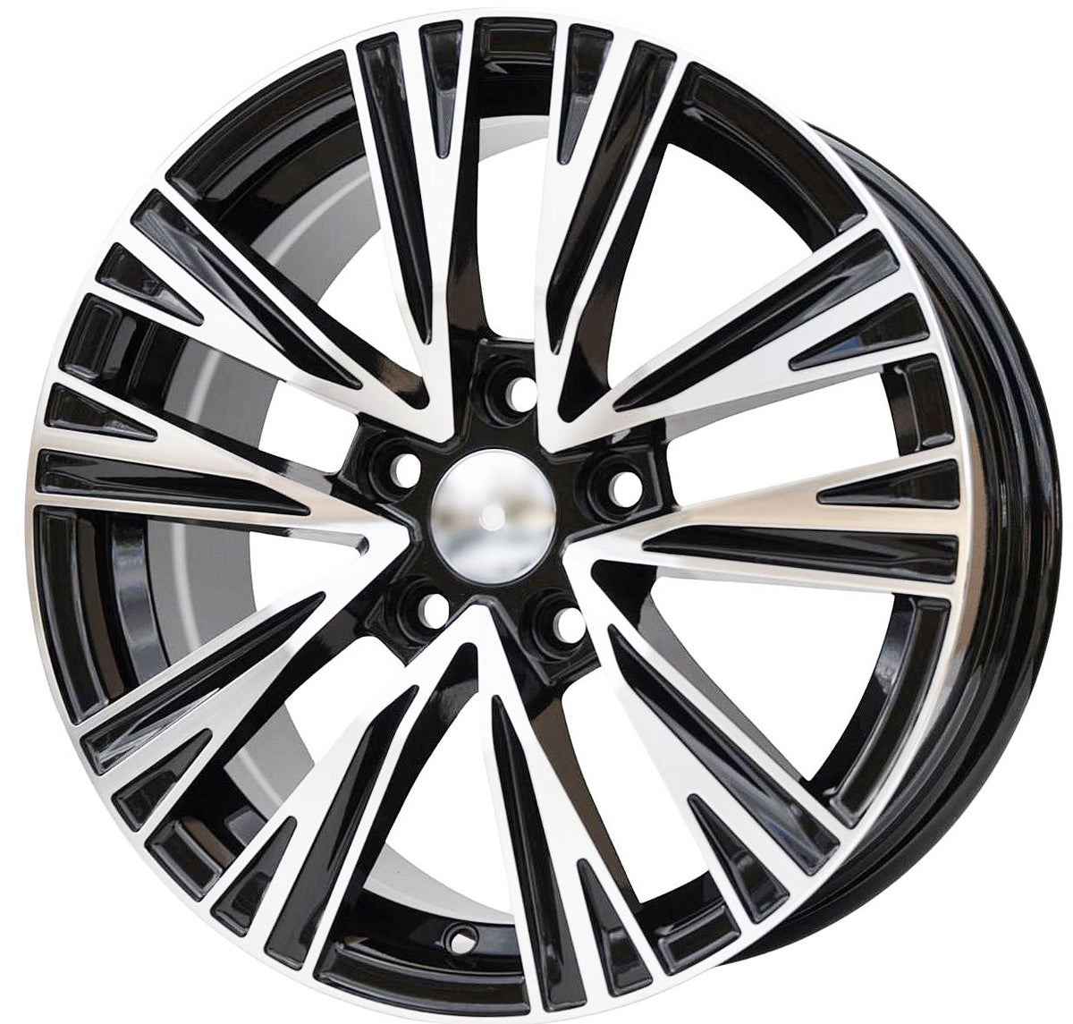 PDW 1424/FBX045 Alufælge 16" 7J 5x112 ET40 – Poleret/sort pulverlakeret (sæt á 4)