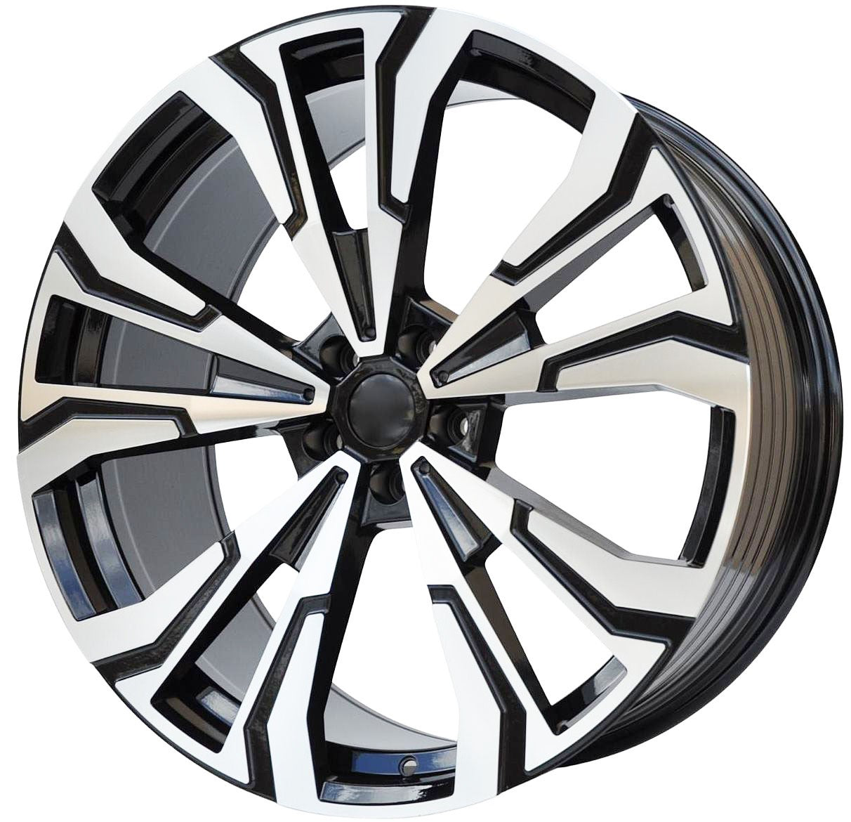 PDW FBX307 Alufælge 22" 5x112 ET32 – Poleret/sort (sæt á 4)