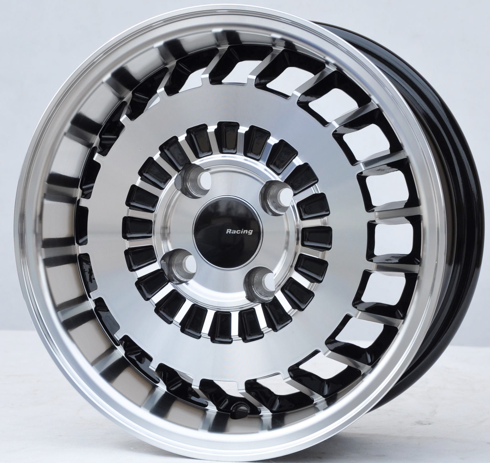 PDW 1354 Alufælge 13" 4x100 ET30 – Poleret/sort (sæt á 4)