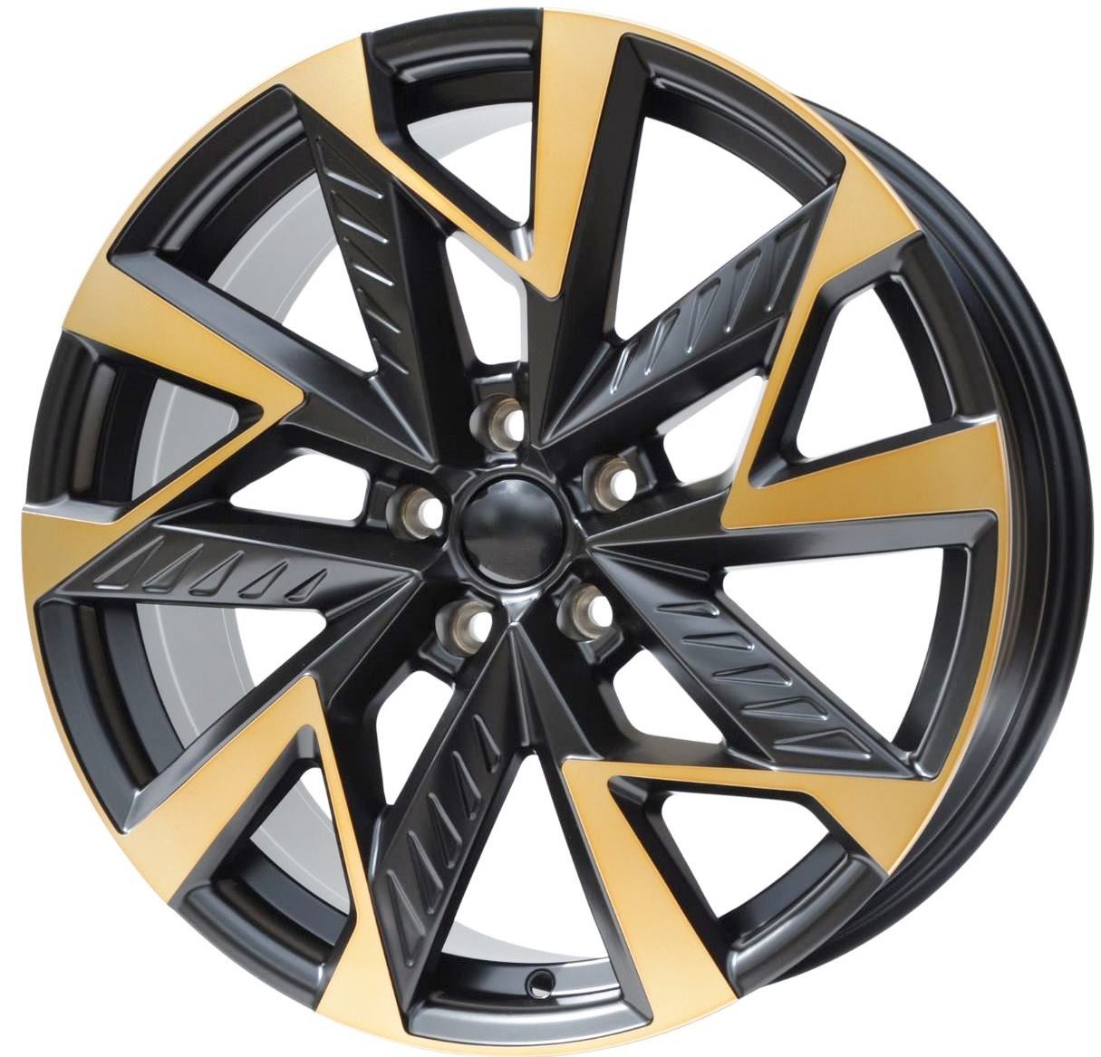 PDW 0443 Alufælge 19" 5x112 ET40 – Sort/półmatowy miedziany (sæt á 4)