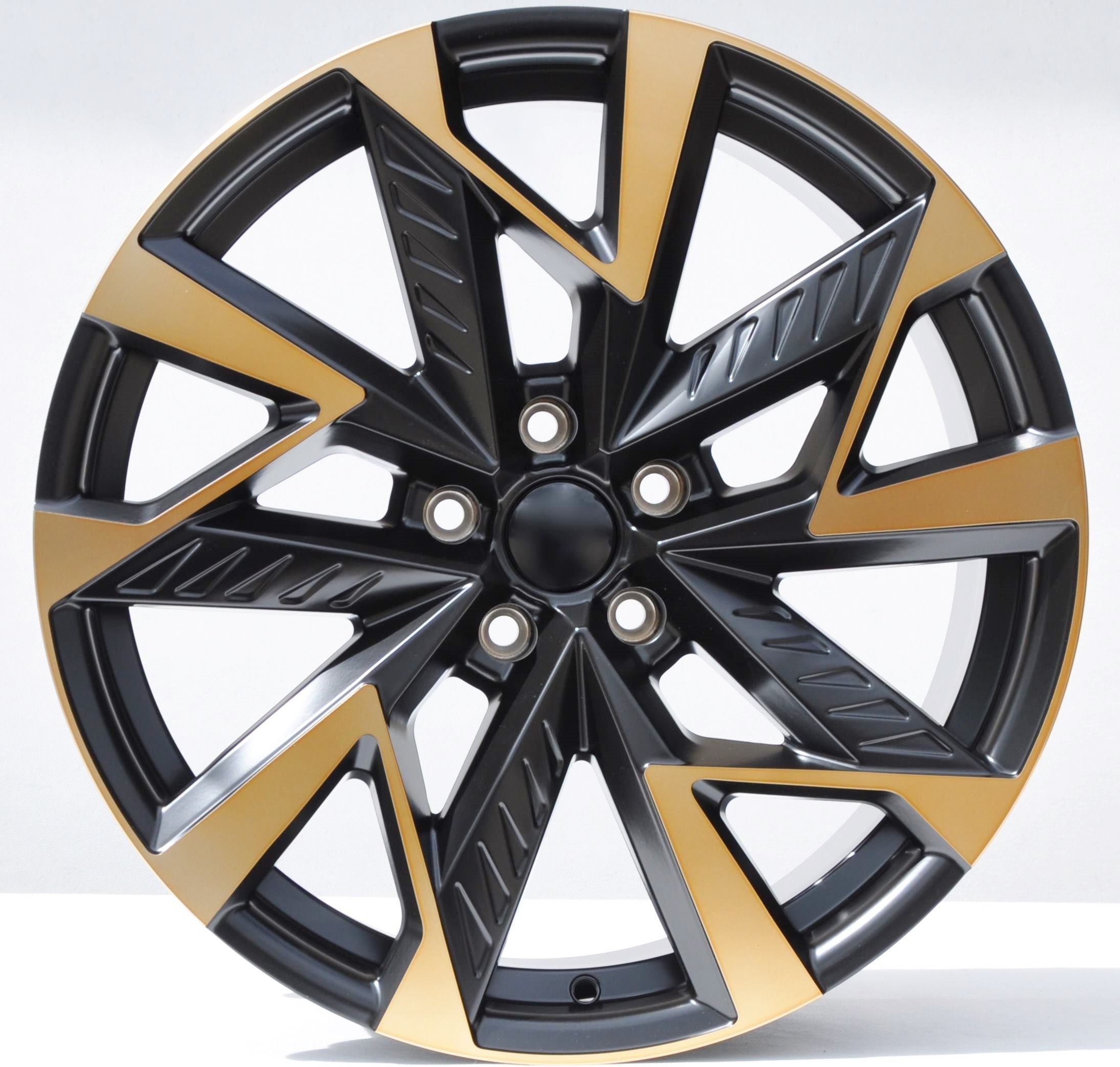 PDW 0443 Alufælge 18" 5x112 ET40 – Sort/półmatowy miedziany (sæt á 4)