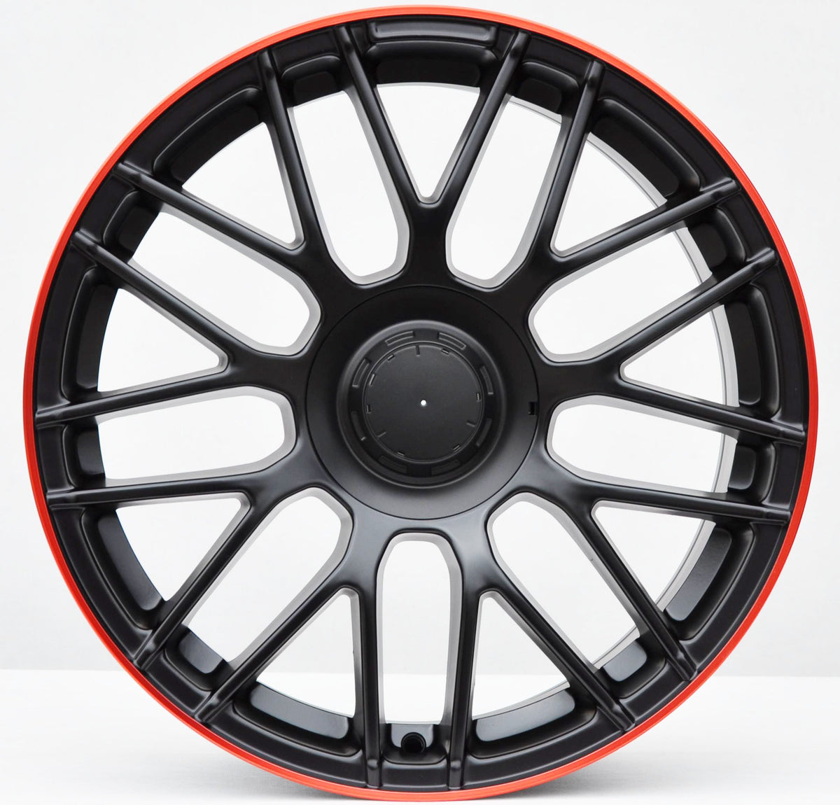 PDW 1268/912 Alufælge 18" 8J 5x112 ET45 – Poleret/rød kant (sæt á 4)