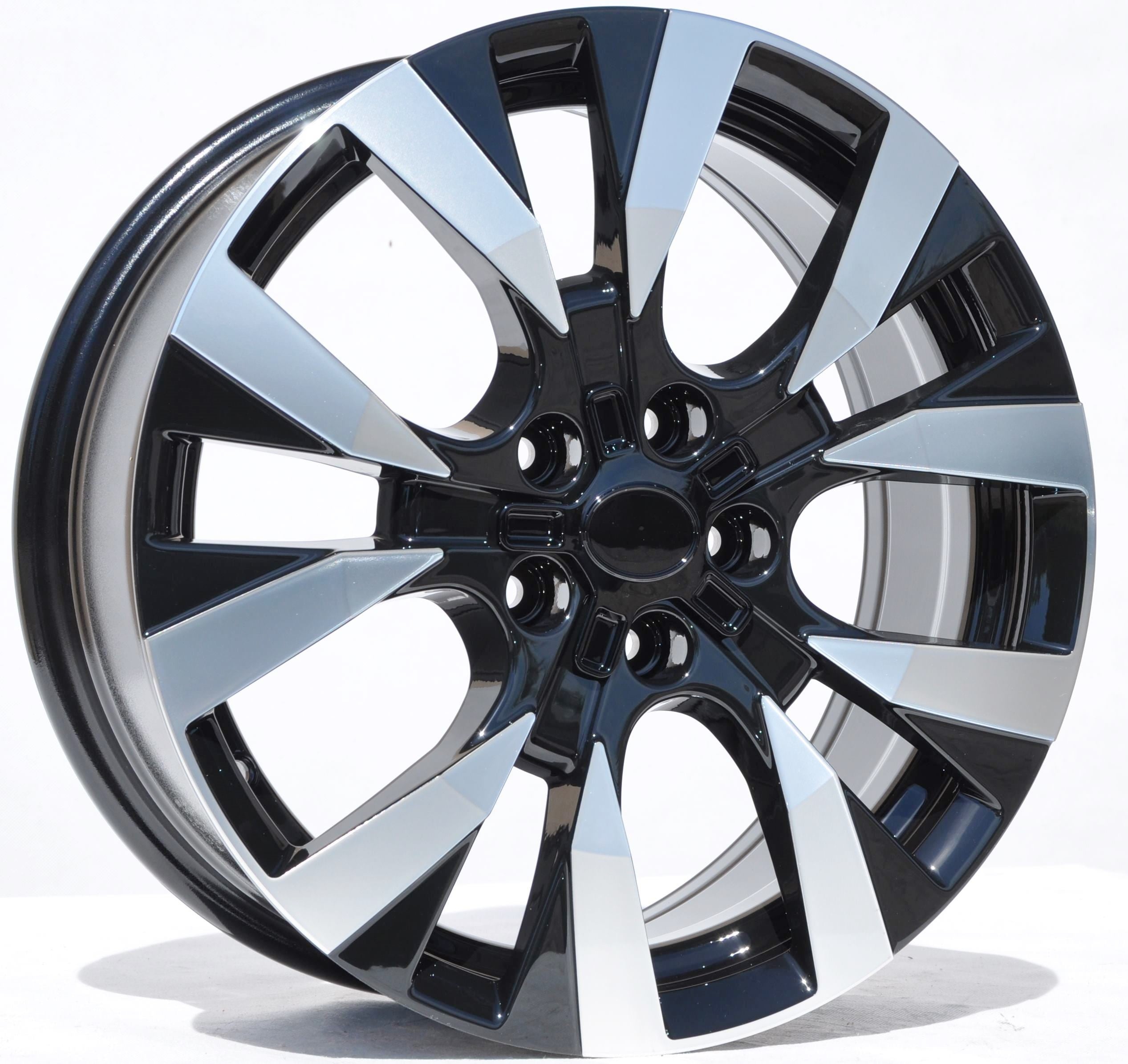 PDW 1248 Alufælge 17" 5x108 ET45 – Poleret/sort (sæt á 4)