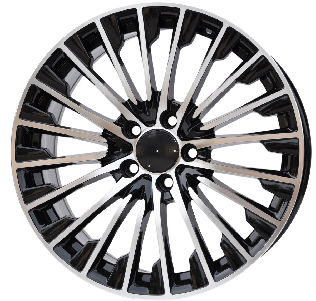 PDW FBX132 Alufælge 20" 8,5/9,5J 5x112 ET35 – Poleret/sort (sæt á 4)