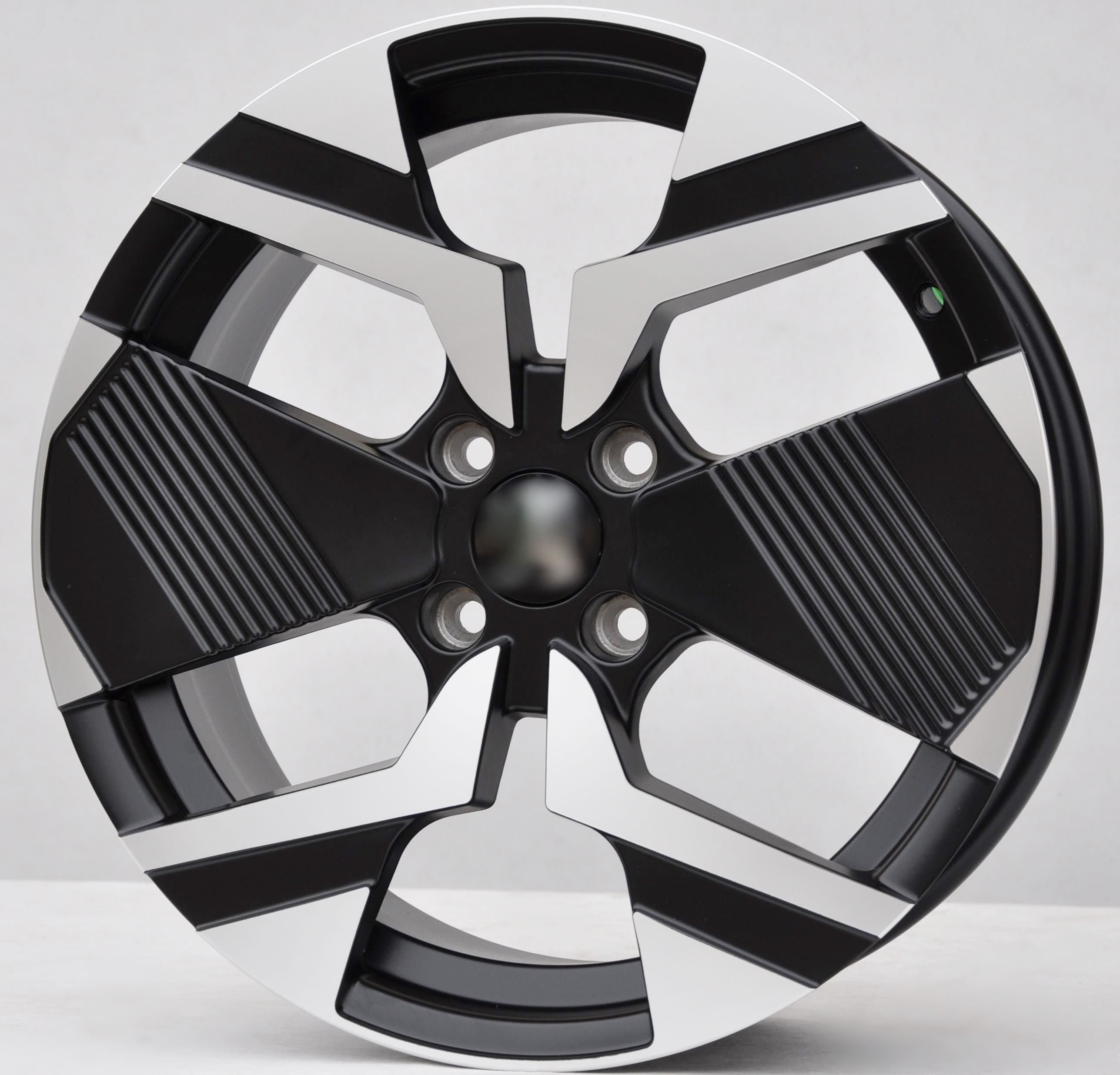 PDW 6148 Alufælge 17" 4x108 ET32 – Poleret/sort (sæt á 4)