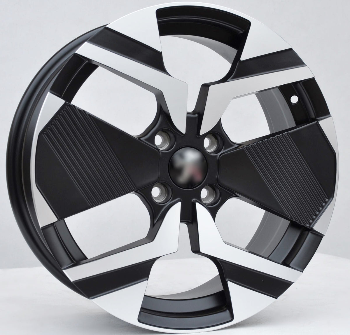 PDW 6148 Alufælge 17" 6,5J 4x108 ET32 – Poleret/sort (sæt á 4)