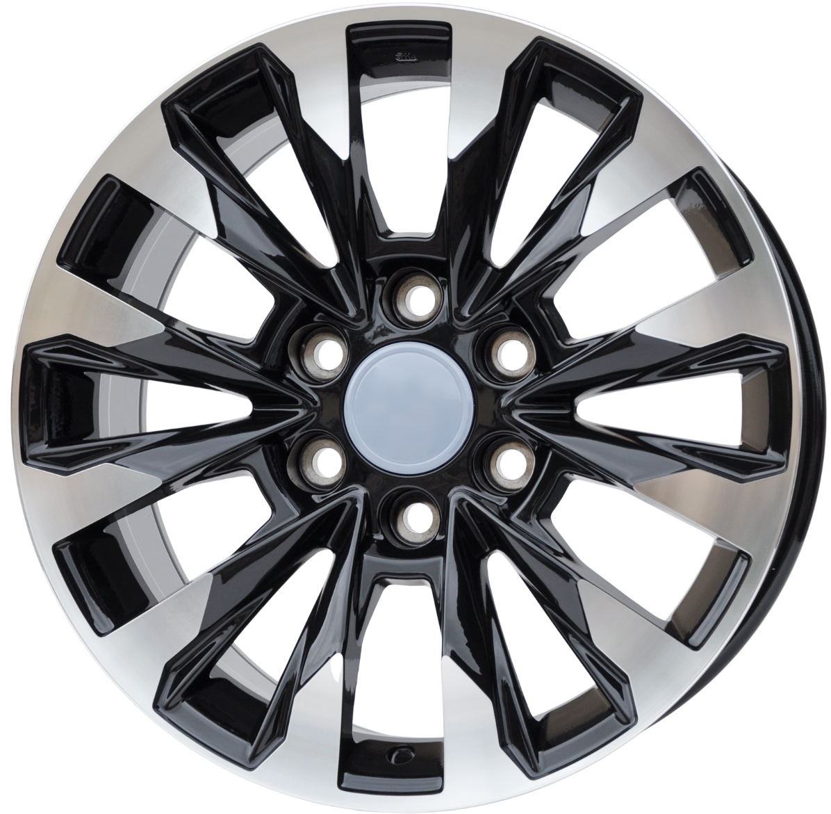 PDW Y0185 Alufælge 18" 6x139.7 ET25 – Poleret/sort (sæt á 4)